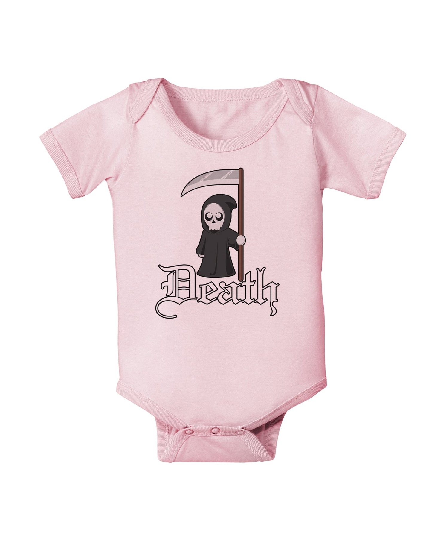Cute Grim Reaper - Death Text Baby Romper Bodysuit-Baby Romper-TooLoud-Light-Pink-06-Months-Davson Sales