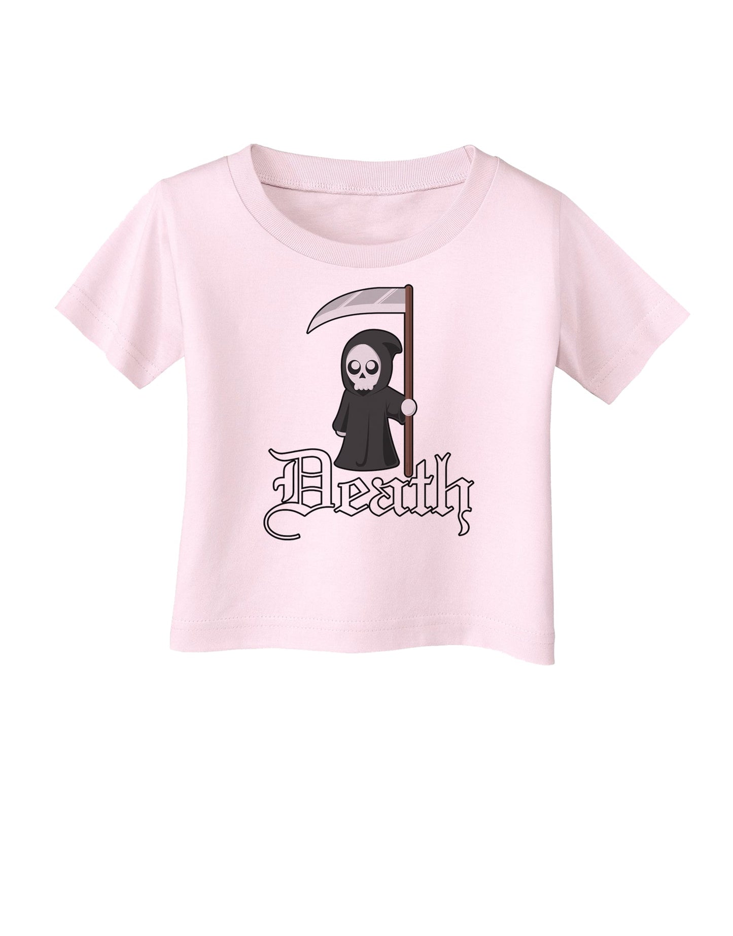 Cute Grim Reaper - Death Text Infant T-Shirt-Infant T-Shirt-TooLoud-Light-Pink-06-Months-Davson Sales