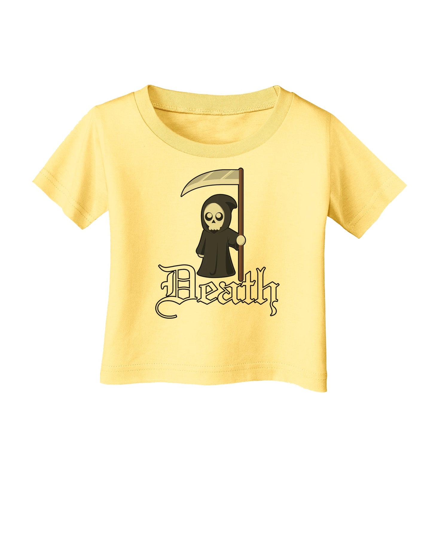 Cute Grim Reaper - Death Text Infant T-Shirt-Infant T-Shirt-TooLoud-Daffodil-Yellow-06-Months-Davson Sales