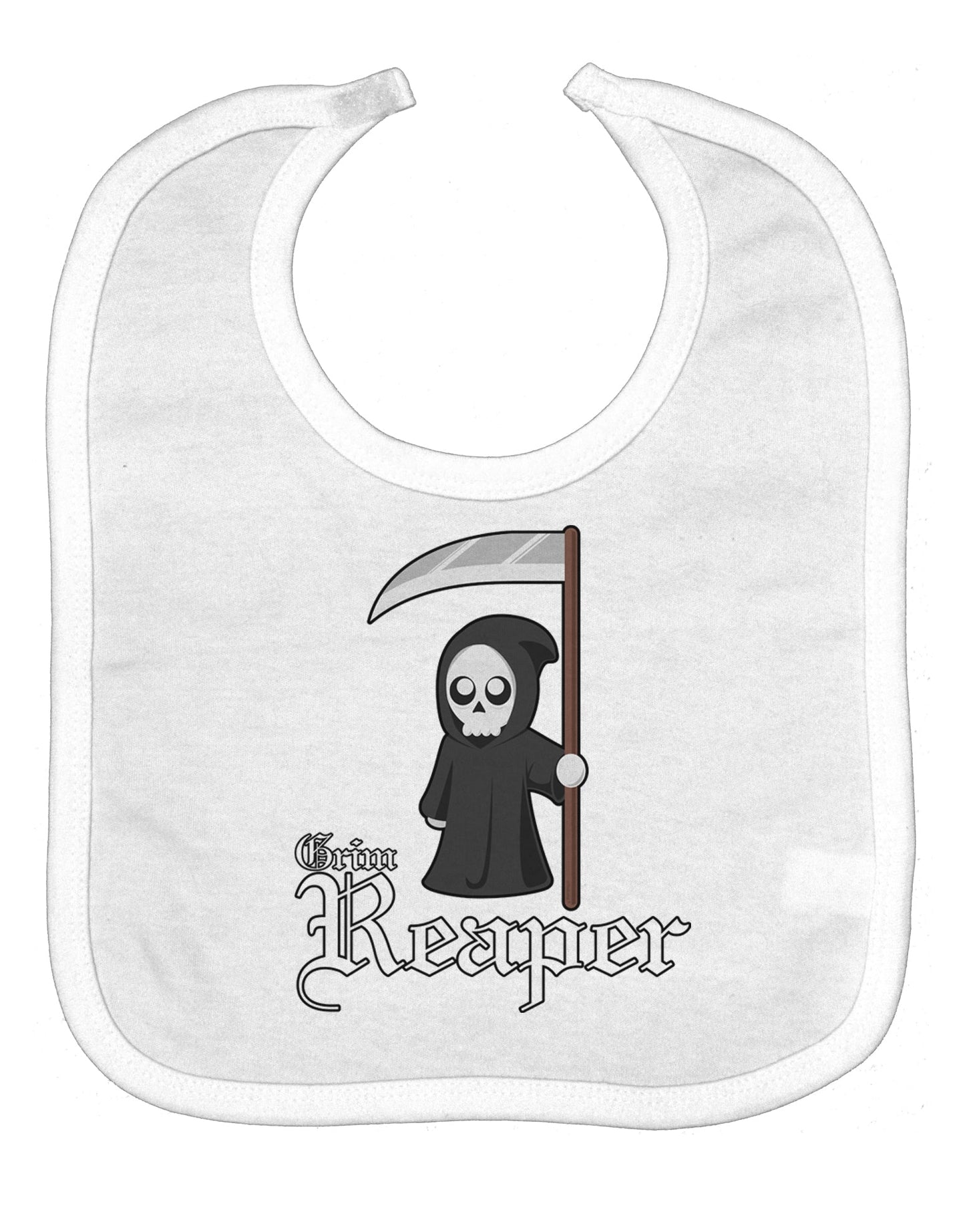 Cute Grim Reaper - Name Text Baby Bib