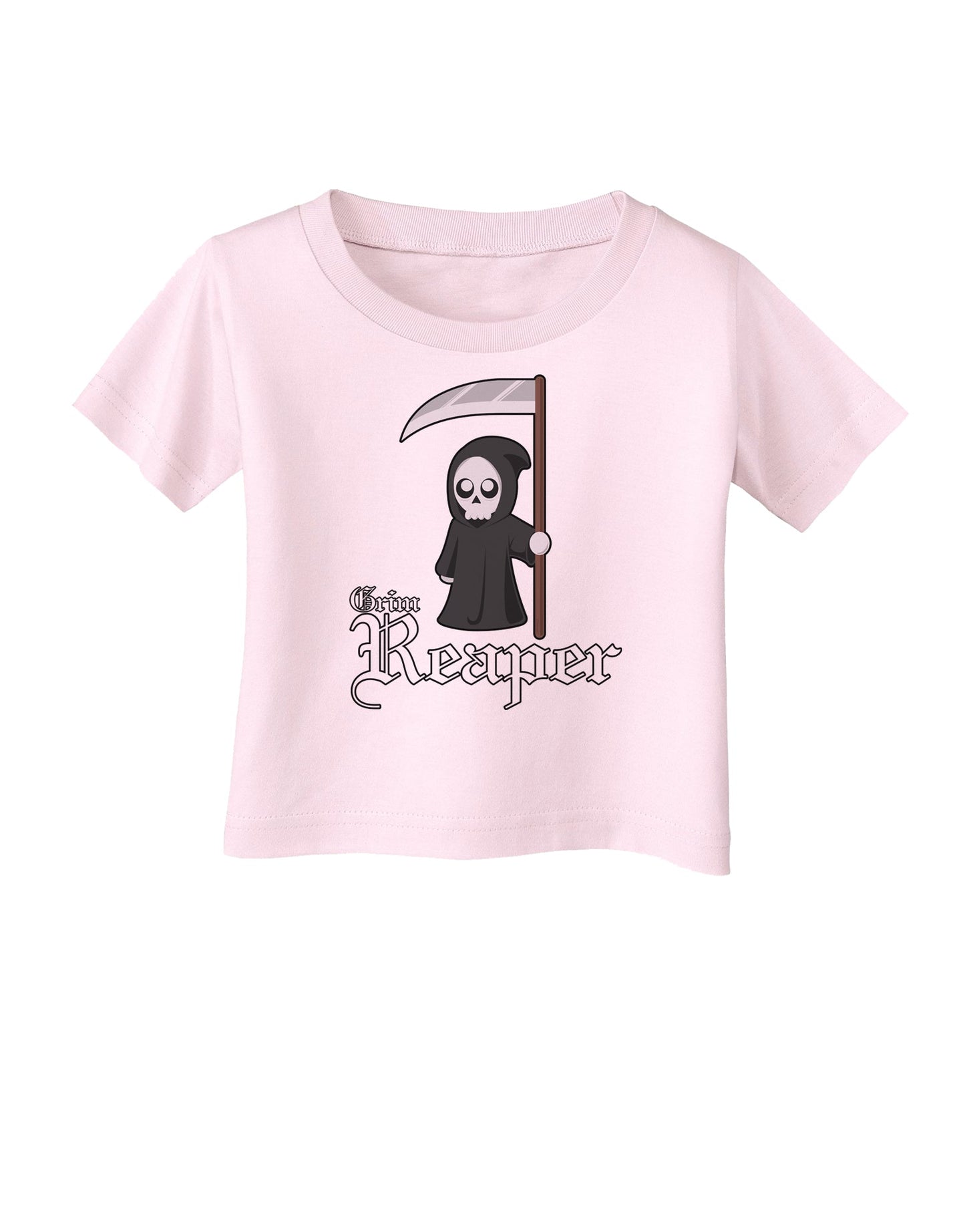 Cute Grim Reaper - Name Text Infant T-Shirt-Infant T-Shirt-TooLoud-Light-Pink-06-Months-Davson Sales