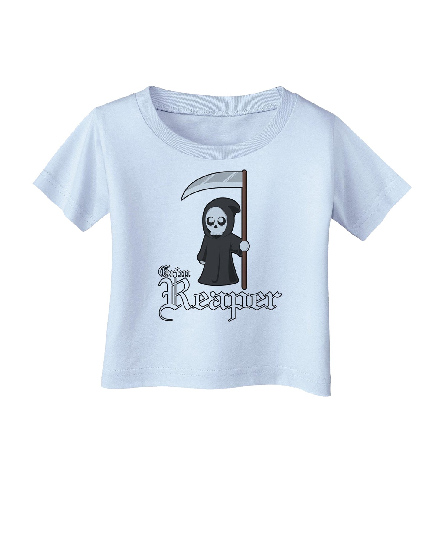 Cute Grim Reaper - Name Text Infant T-Shirt-Infant T-Shirt-TooLoud-Light-Blue-06-Months-Davson Sales