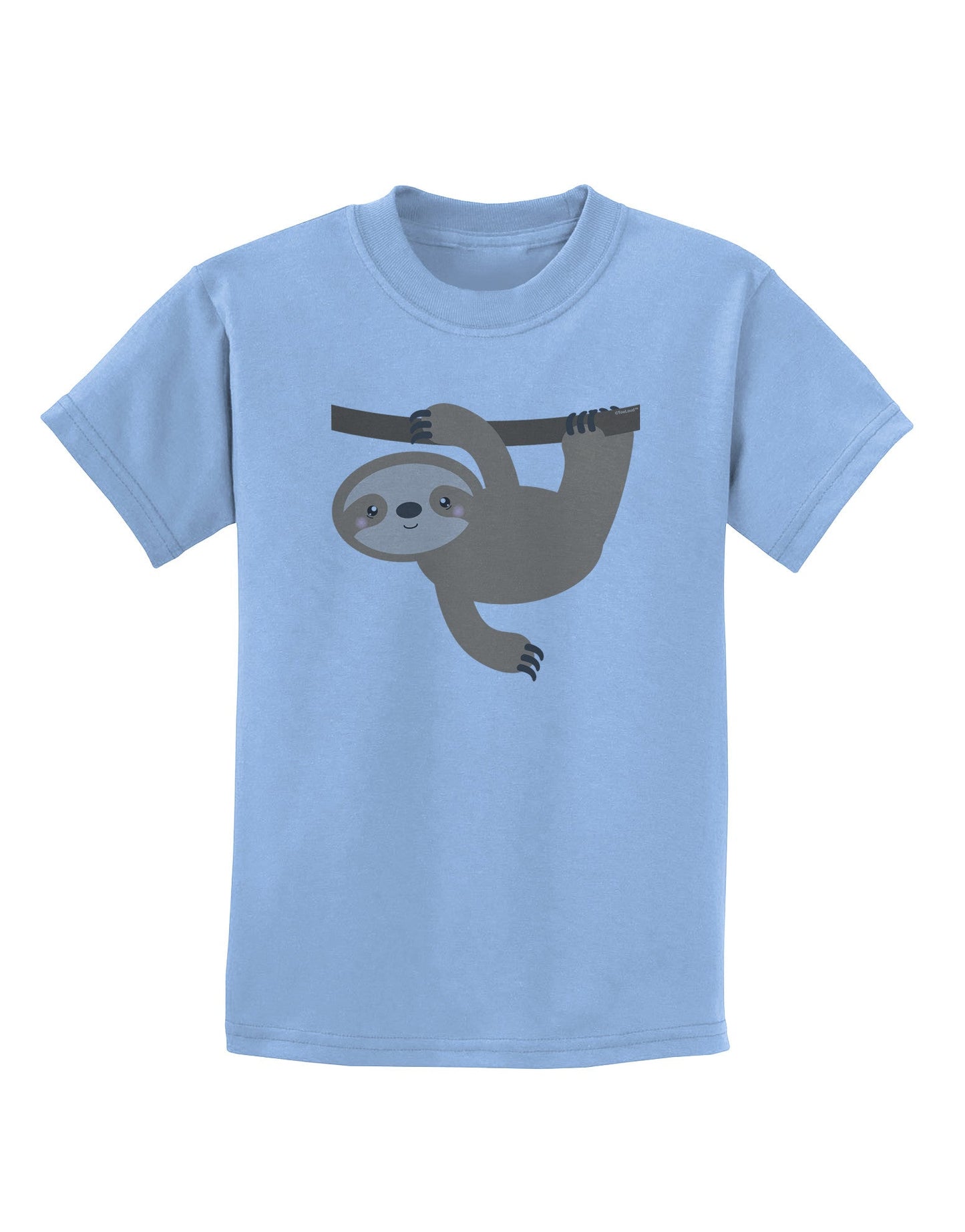 Cute Hanging Sloth Childrens T-Shirt-Childrens T-Shirt-TooLoud-Light-Blue-X-Small-Davson Sales