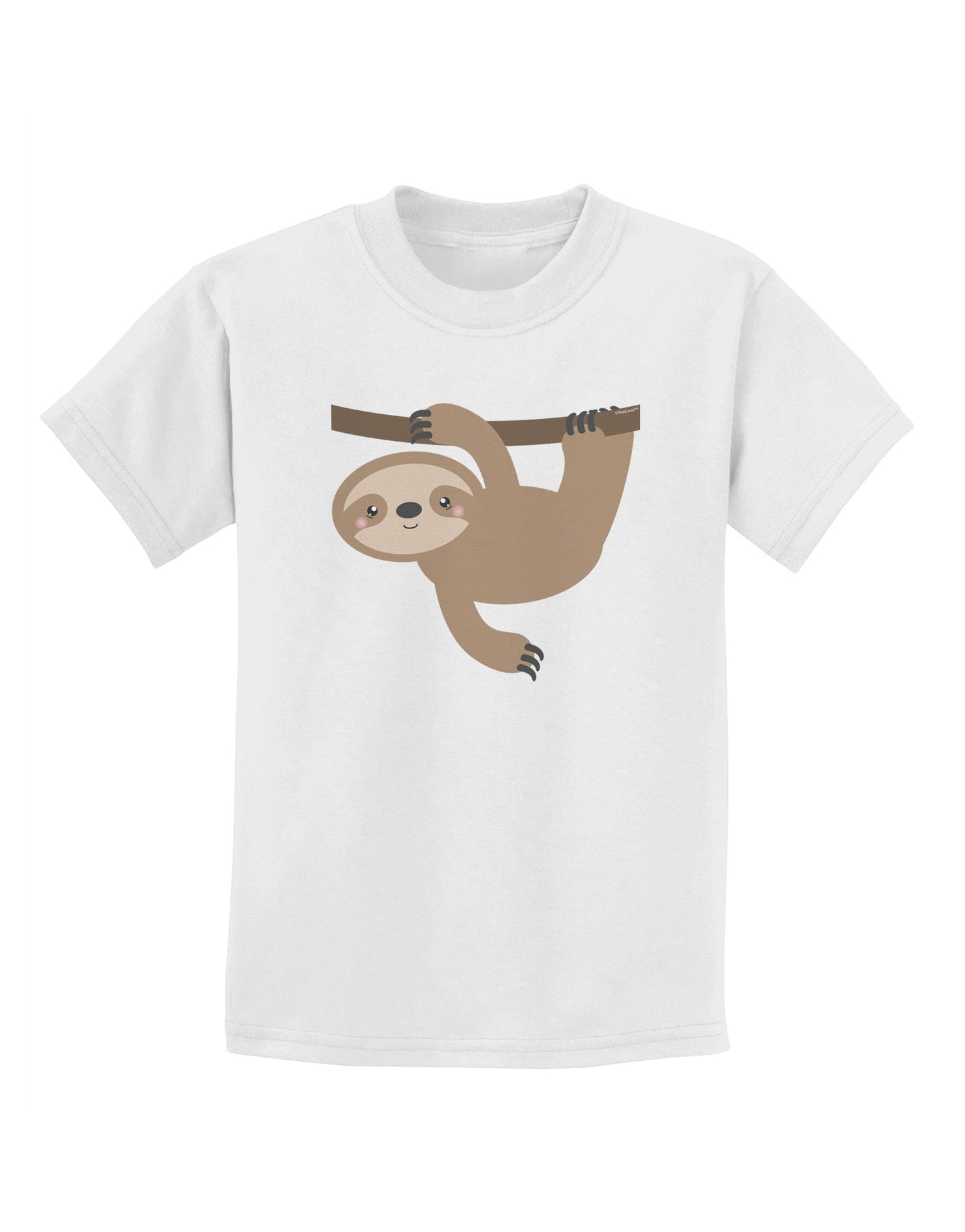 Cute Hanging Sloth Childrens T-Shirt-Childrens T-Shirt-TooLoud-White-X-Small-Davson Sales