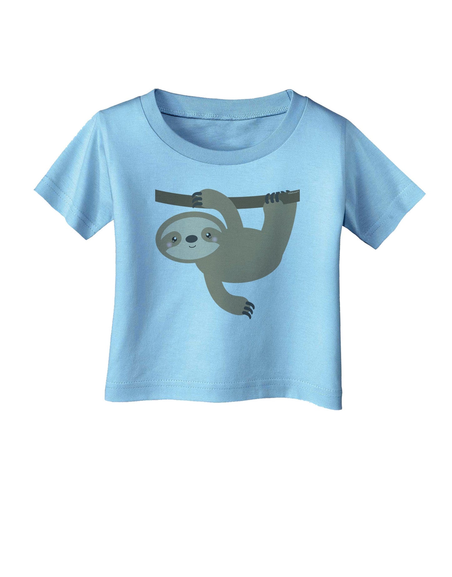 Cute Hanging Sloth Infant T-Shirt-Infant T-Shirt-TooLoud-Aquatic-Blue-06-Months-Davson Sales