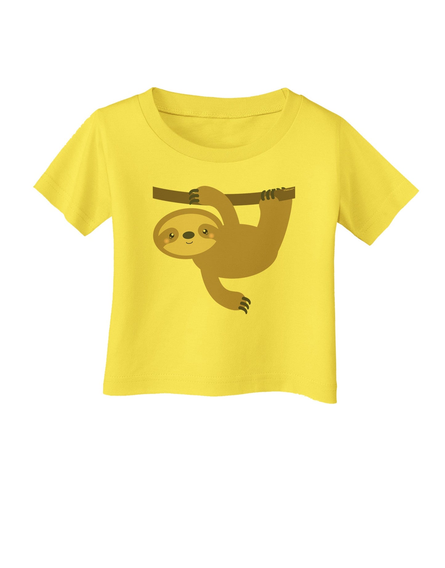 Cute Hanging Sloth Infant T-Shirt-Infant T-Shirt-TooLoud-Yellow-06-Months-Davson Sales