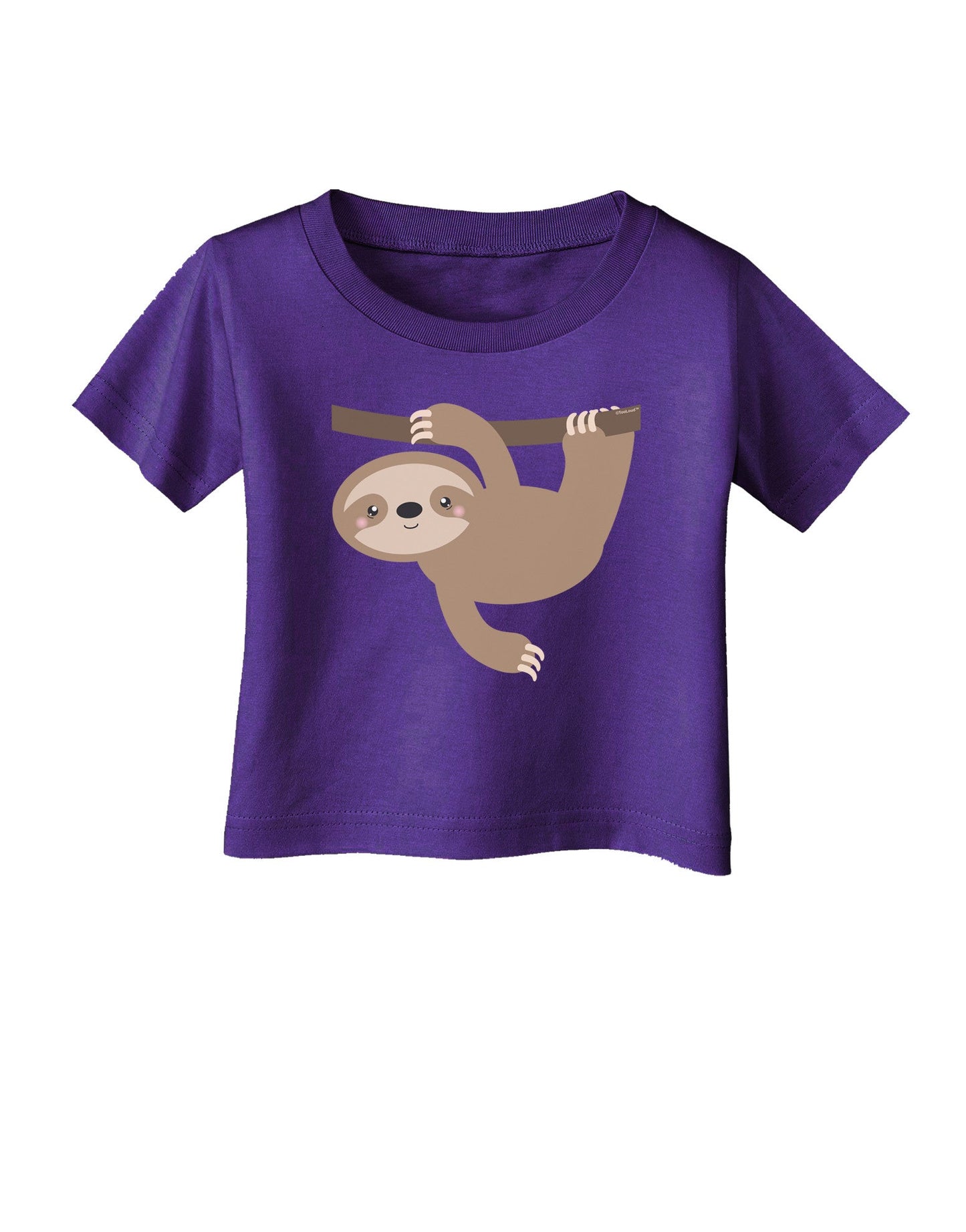 Cute Hanging Sloth Infant T-Shirt Dark-Infant T-Shirt-TooLoud-Purple-06-Months-Davson Sales