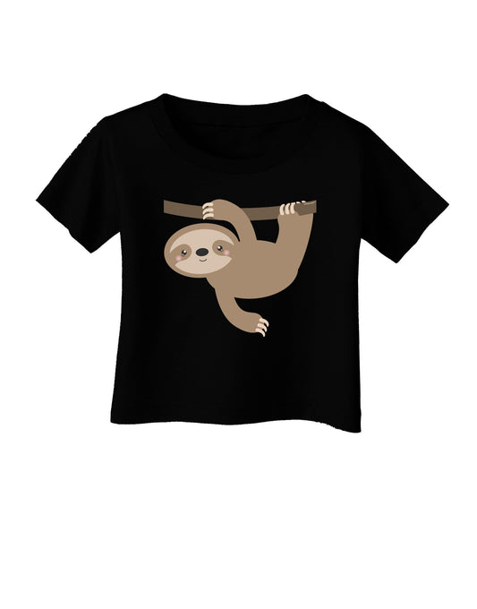 Cute Hanging Sloth Infant T-Shirt Dark-Infant T-Shirt-TooLoud-Black-06-Months-Davson Sales