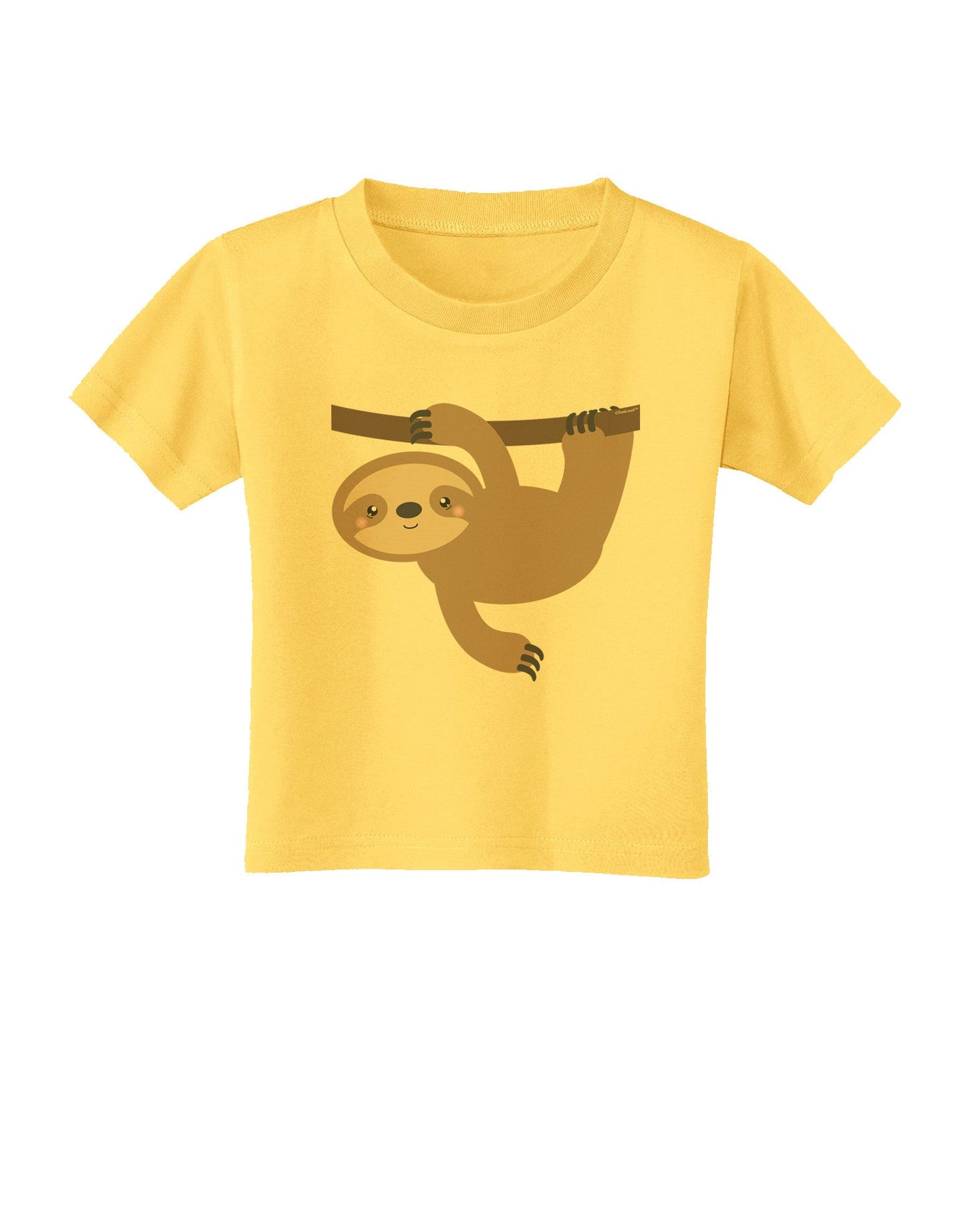 Cute Hanging Sloth Toddler T-Shirt-Toddler T-Shirt-TooLoud-Yellow-2T-Davson Sales