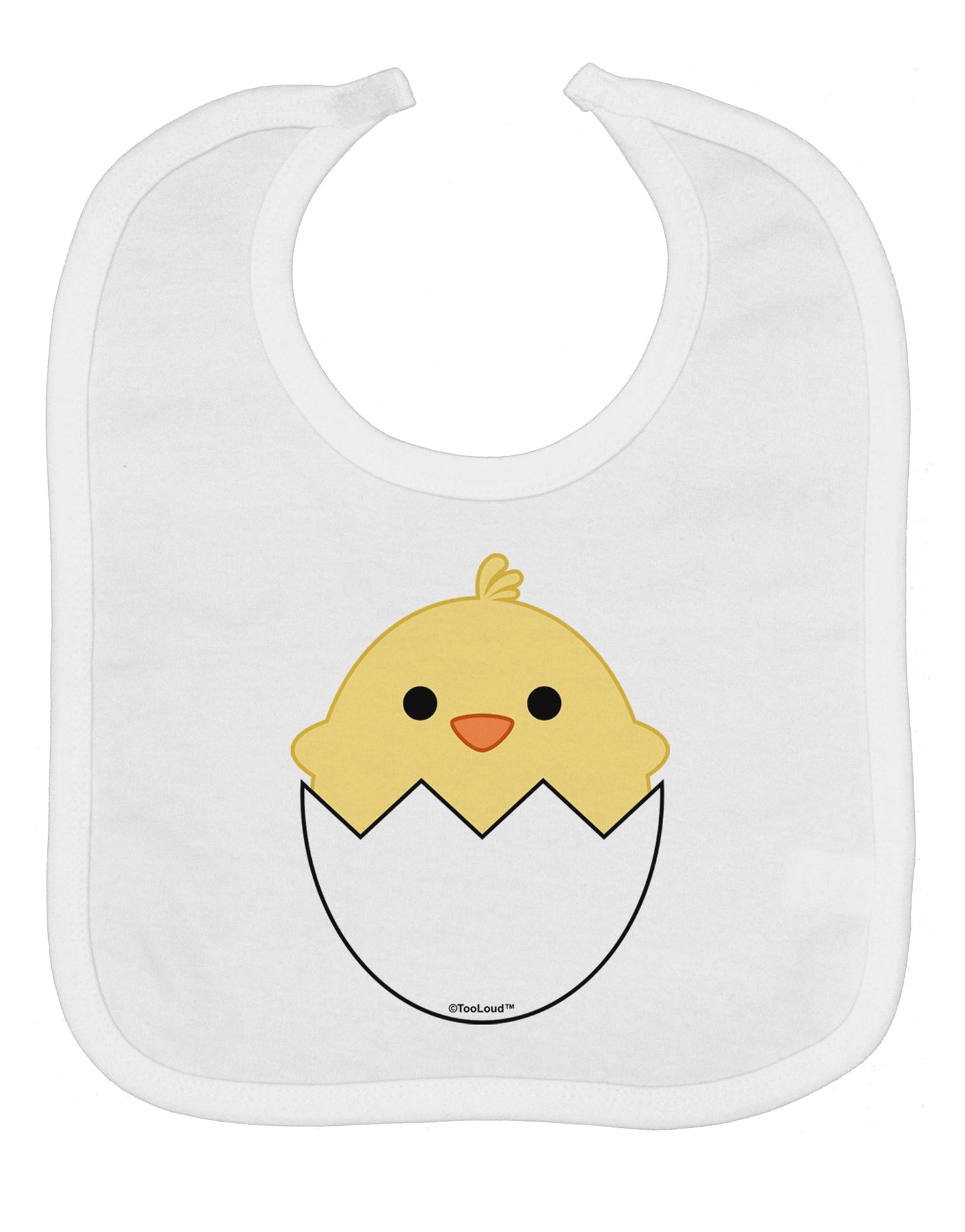 Cute Hatching Chick Design Baby Bib by TooLoud