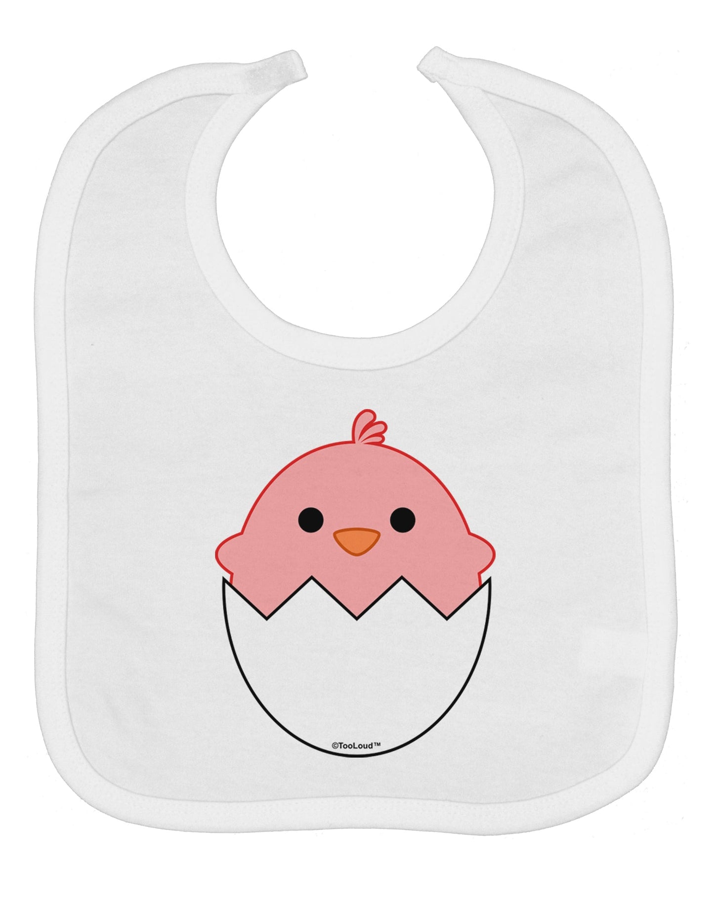 Cute Hatching Chick - Pink Baby Bib by TooLoud