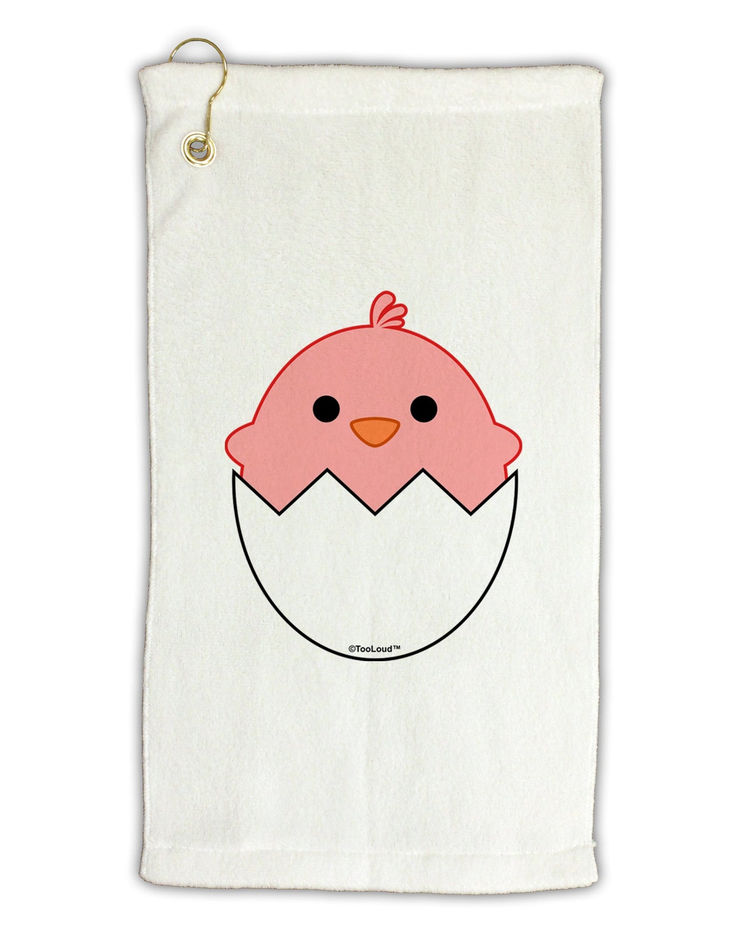 Cute Hatching Chick - Pink Micro Terry Gromet Golf Towel 16 x 25 inch by TooLoud-Golf Towel-TooLoud-White-Davson Sales