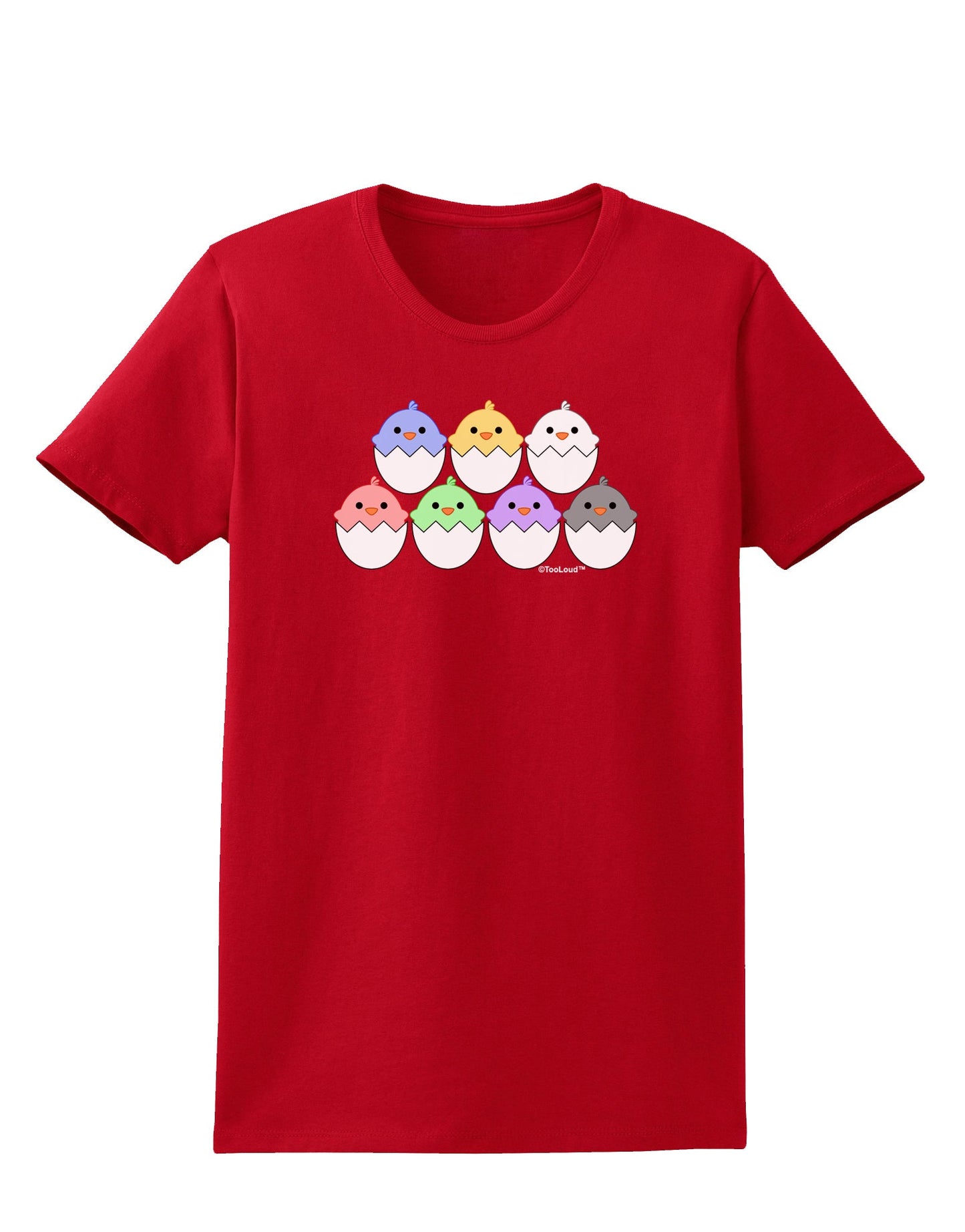 Cute Hatching Chicks Group Womens Dark T-Shirt by TooLoud-Womens T-Shirt-TooLoud-Red-X-Small-Davson Sales