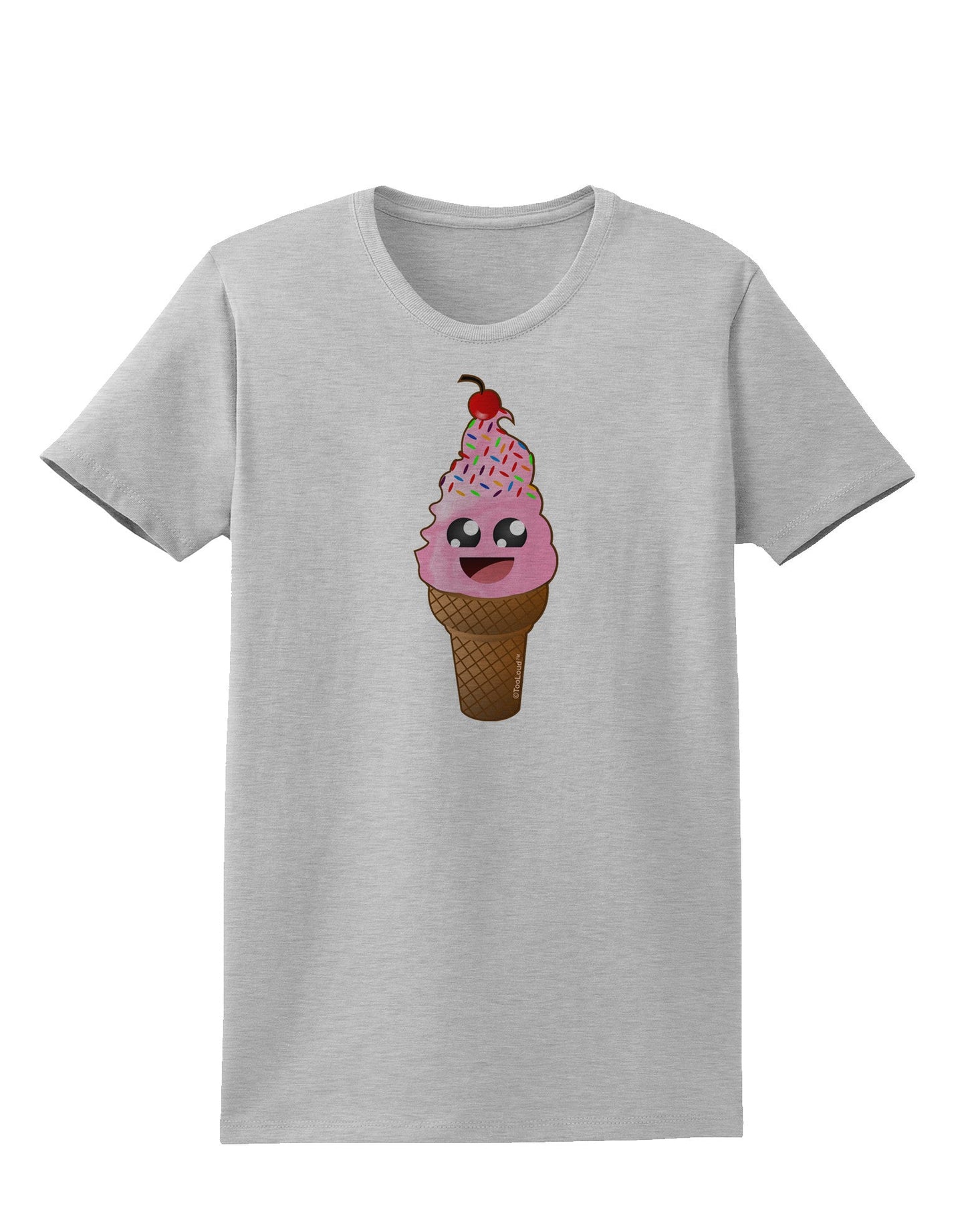 Cute Ice Cream Cone Womens T-Shirt-Womens T-Shirt-TooLoud-AshGray-X-Small-Davson Sales