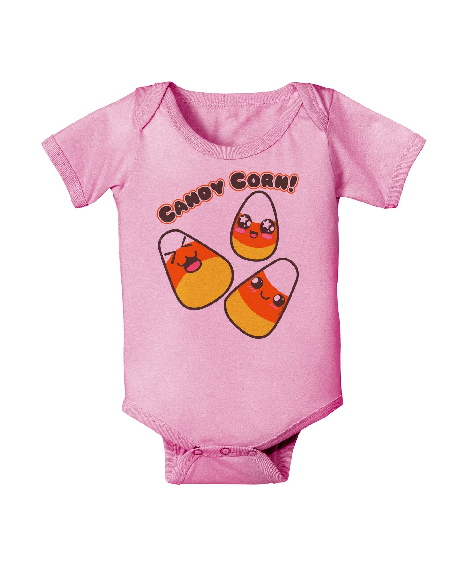 Cute Kawaii Candy Corn Halloween Baby Romper Bodysuit-Baby Romper-TooLoud-Light-Pink-06-Months-Davson Sales