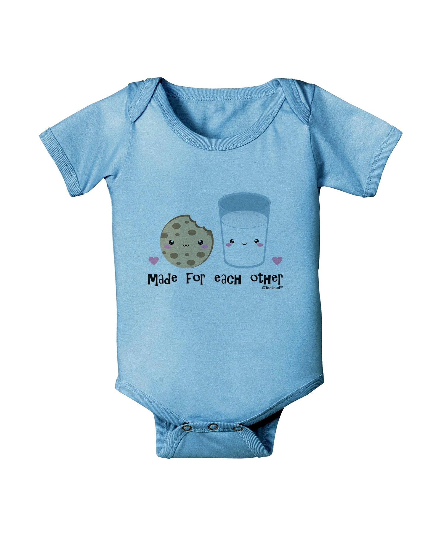 Cute Milk and Cookie - Made for Each Other Baby Romper Bodysuit by TooLoud-Baby Romper-TooLoud-Light-Blue-06-Months-Davson Sales