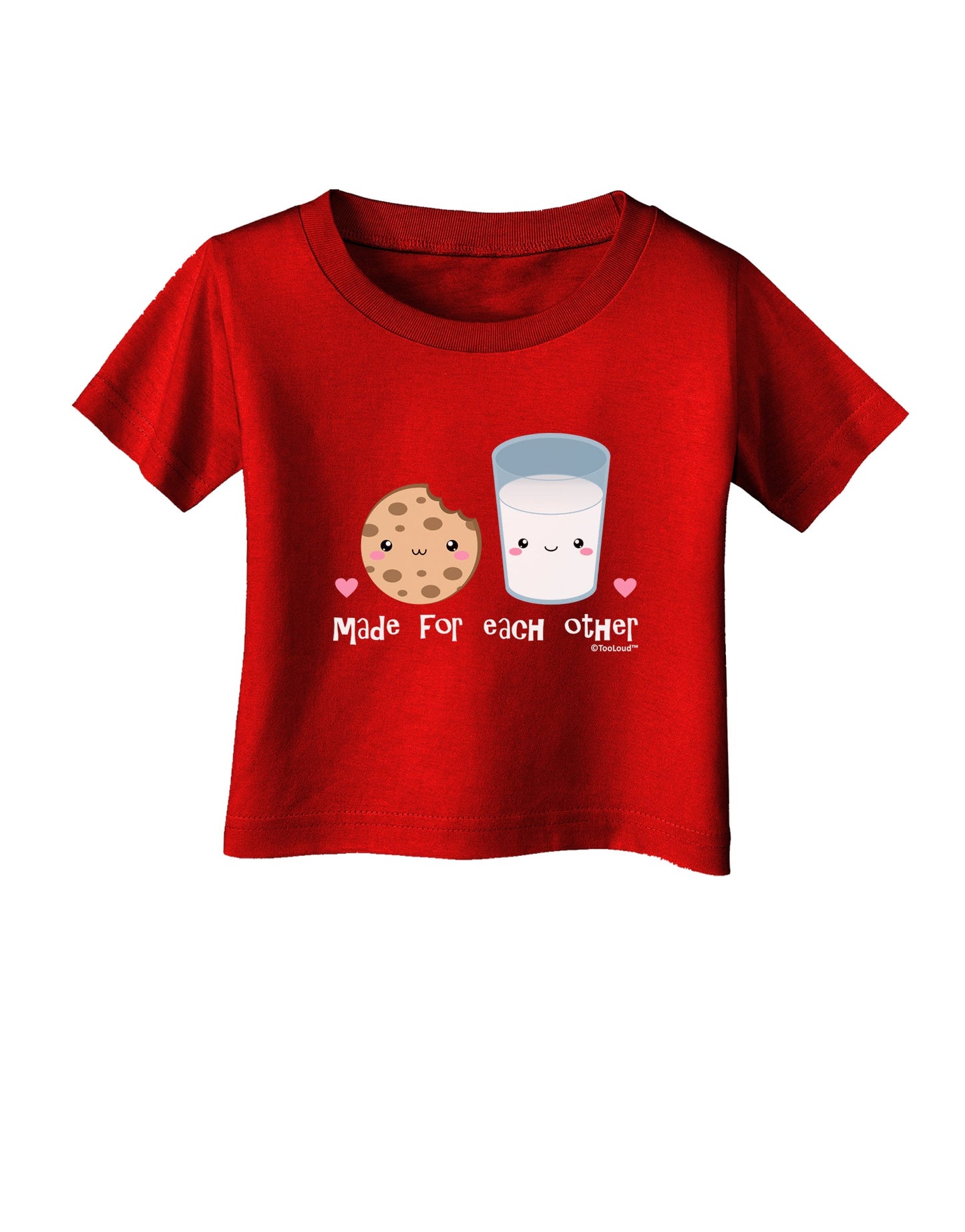 Cute Milk and Cookie - Made for Each Other Infant T-Shirt Dark by TooLoud-Infant T-Shirt-TooLoud-Red-06-Months-Davson Sales