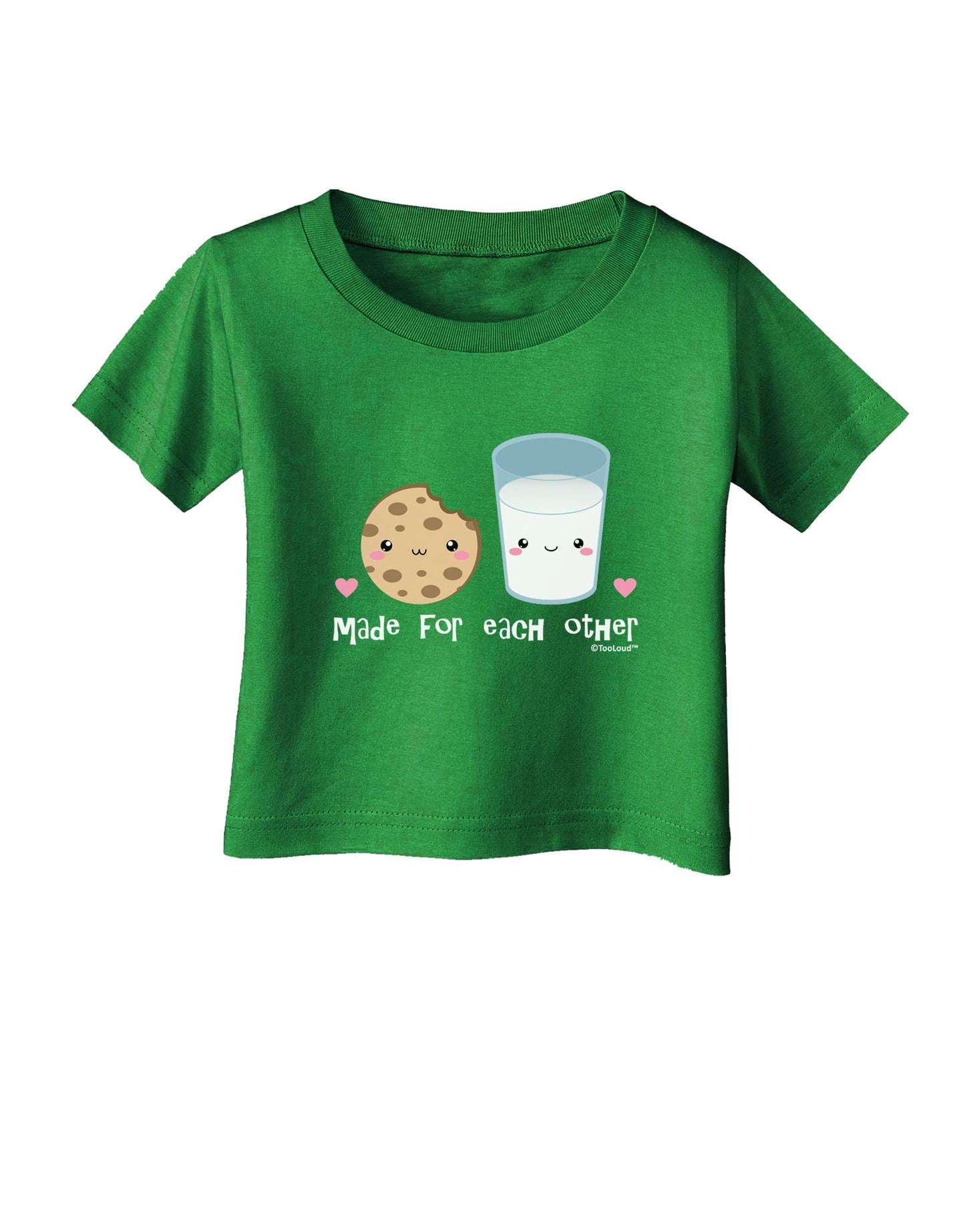 Cute Milk and Cookie - Made for Each Other Infant T-Shirt Dark by TooLoud-Infant T-Shirt-TooLoud-Clover-Green-06-Months-Davson Sales