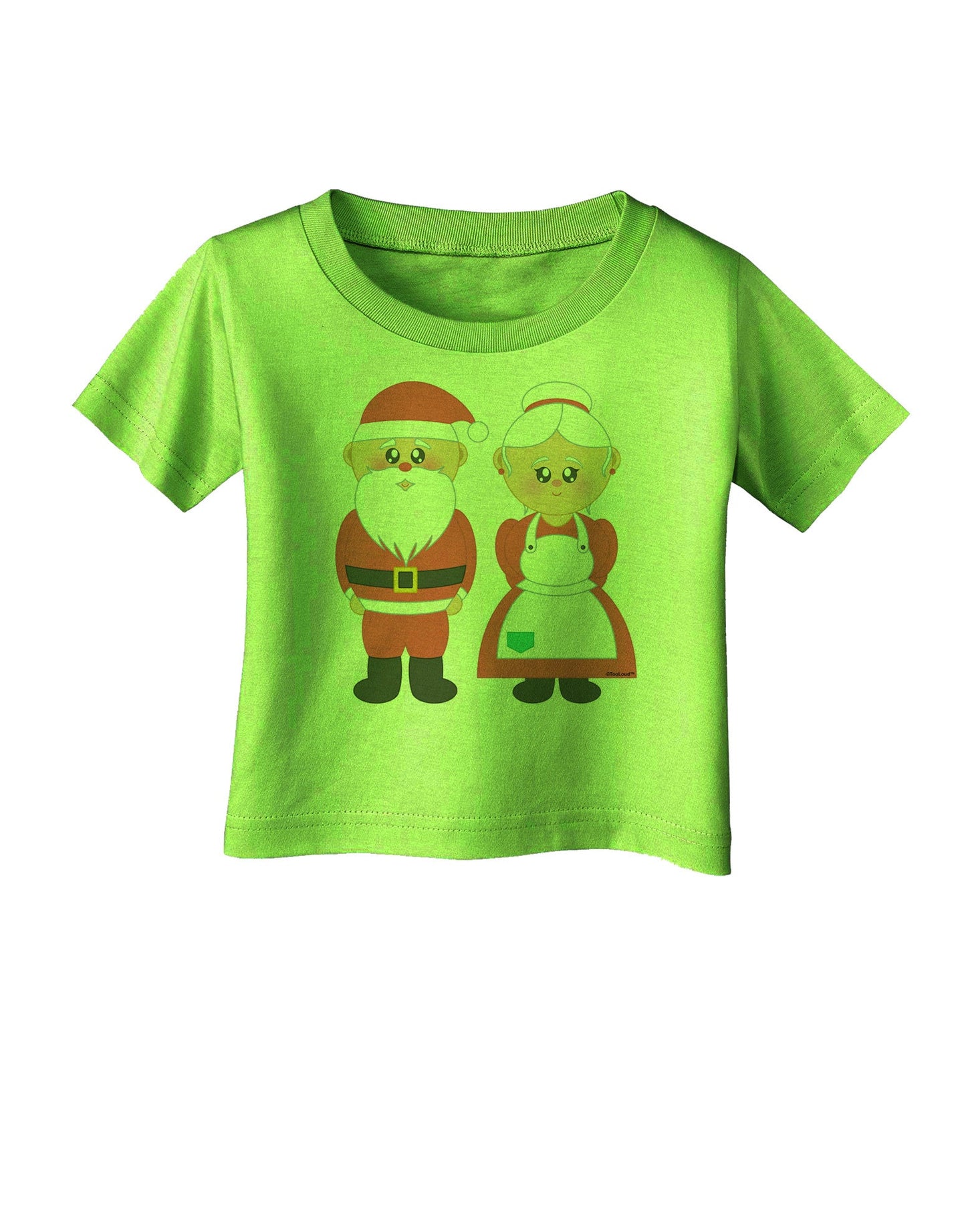 Cute Mr and Mrs Santa Claus Couple Christmas Infant T-Shirt-Infant T-Shirt-TooLoud-Lime-Green-06-Months-Davson Sales