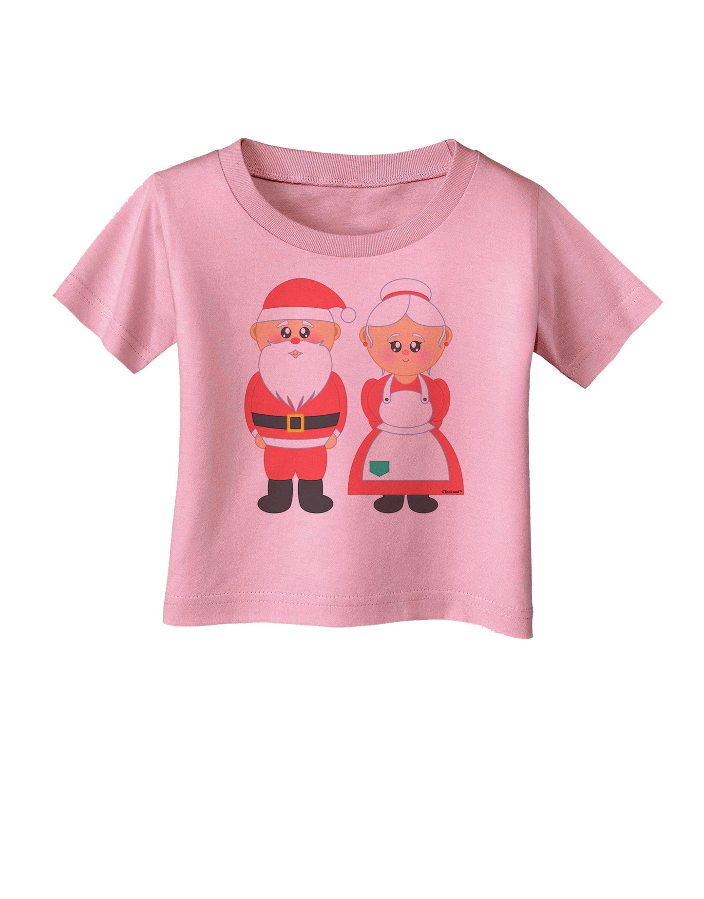 Cute Mr and Mrs Santa Claus Couple Christmas Infant T-Shirt-Infant T-Shirt-TooLoud-Candy-Pink-06-Months-Davson Sales