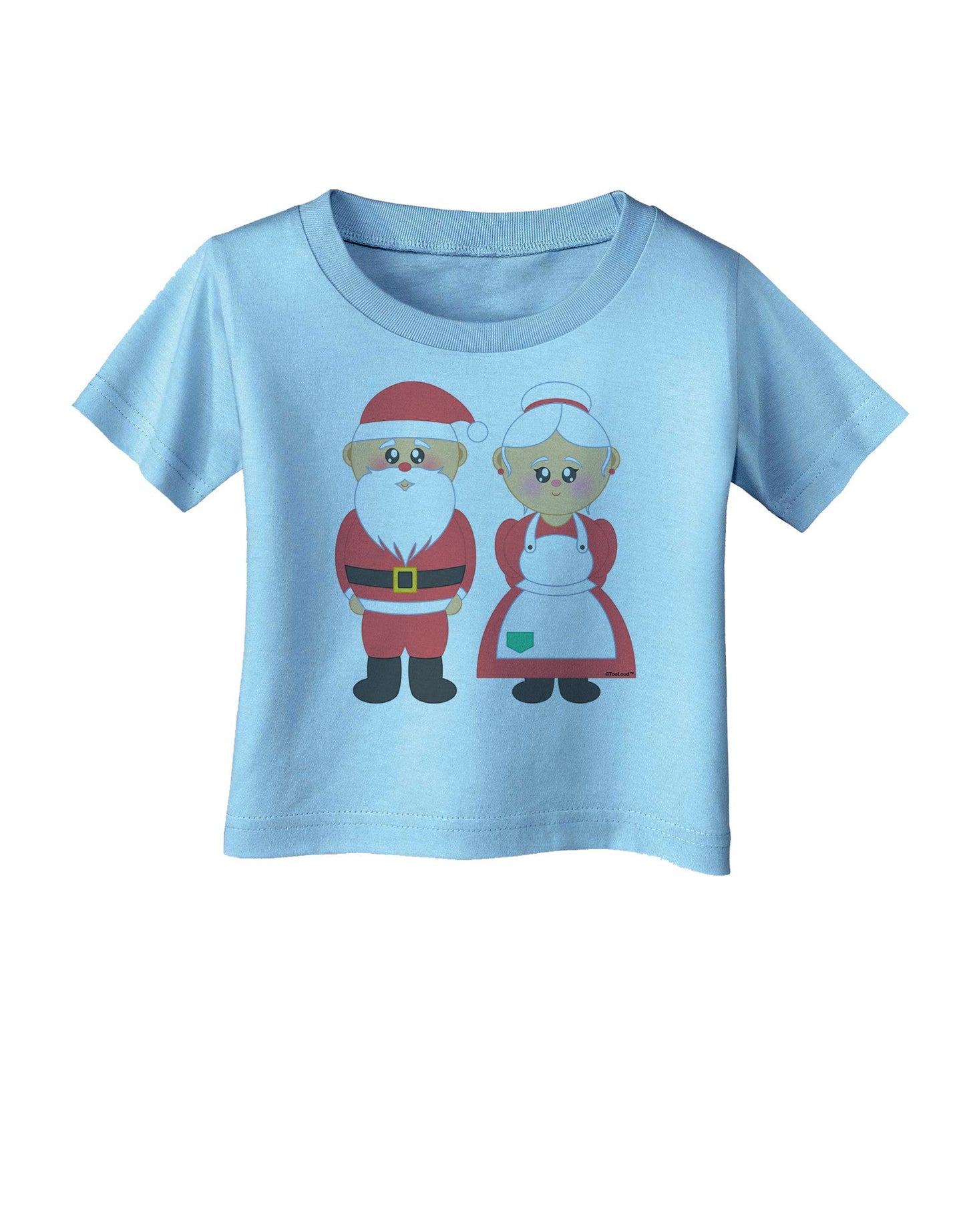 Cute Mr and Mrs Santa Claus Couple Christmas Infant T-Shirt-Infant T-Shirt-TooLoud-Aquatic-Blue-06-Months-Davson Sales