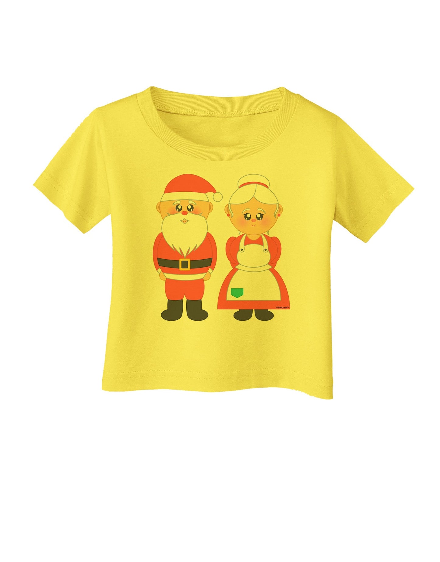 Cute Mr and Mrs Santa Claus Couple Christmas Infant T-Shirt-Infant T-Shirt-TooLoud-Yellow-06-Months-Davson Sales