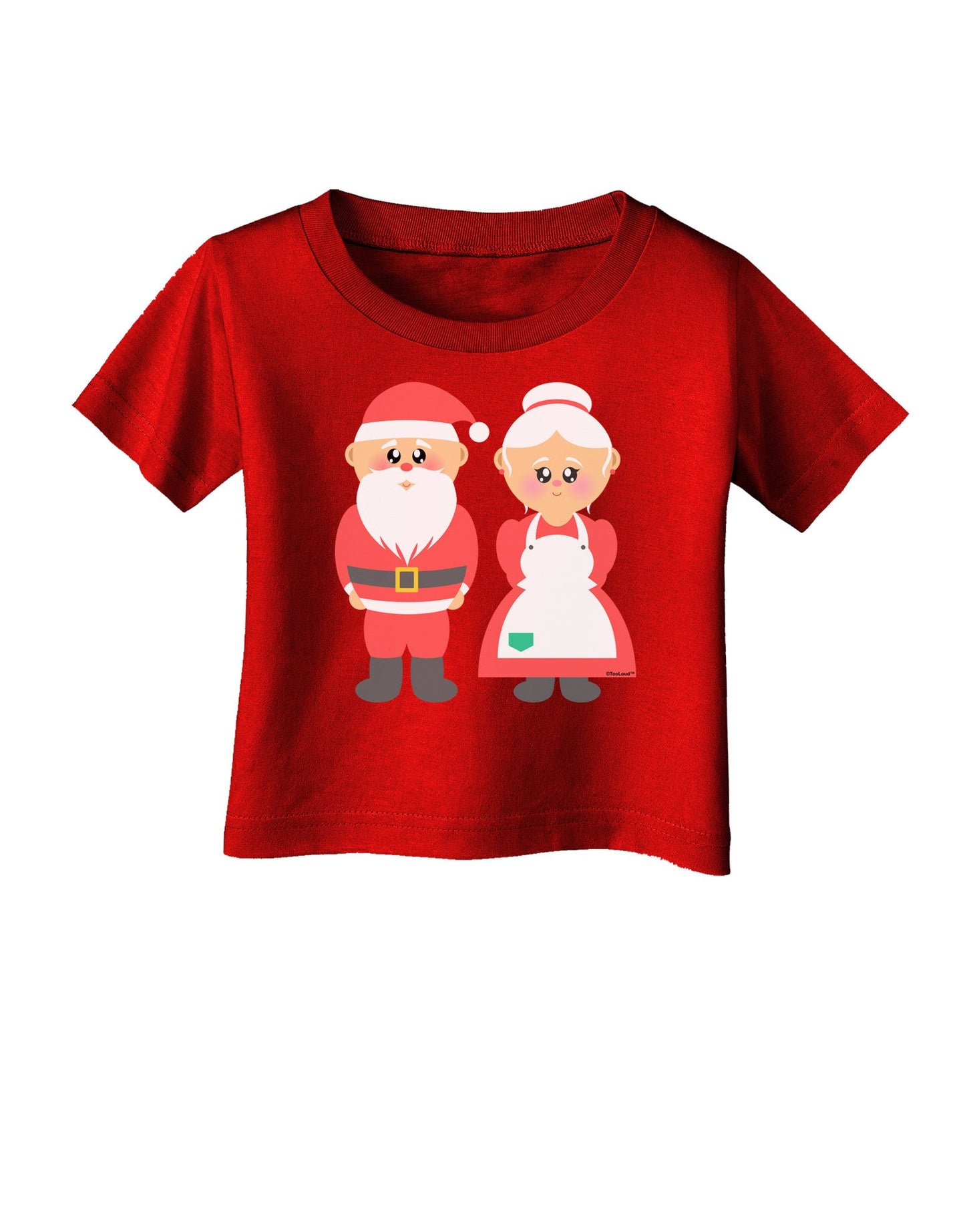 Cute Mr and Mrs Santa Claus Couple Christmas Infant T-Shirt Dark-Infant T-Shirt-TooLoud-Clover-Green-06-Months-Davson Sales