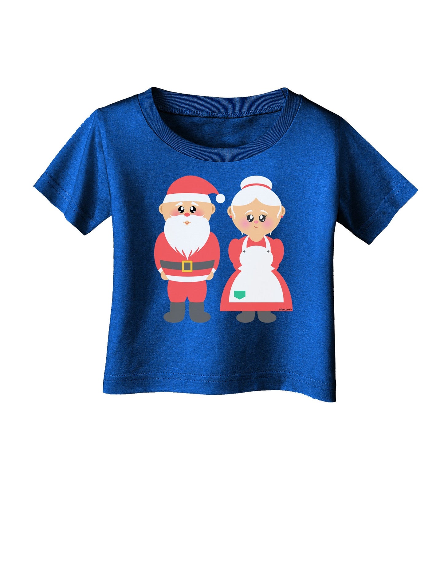 Cute Mr and Mrs Santa Claus Couple Christmas Infant T-Shirt Dark-Infant T-Shirt-TooLoud-Red-06-Months-Davson Sales