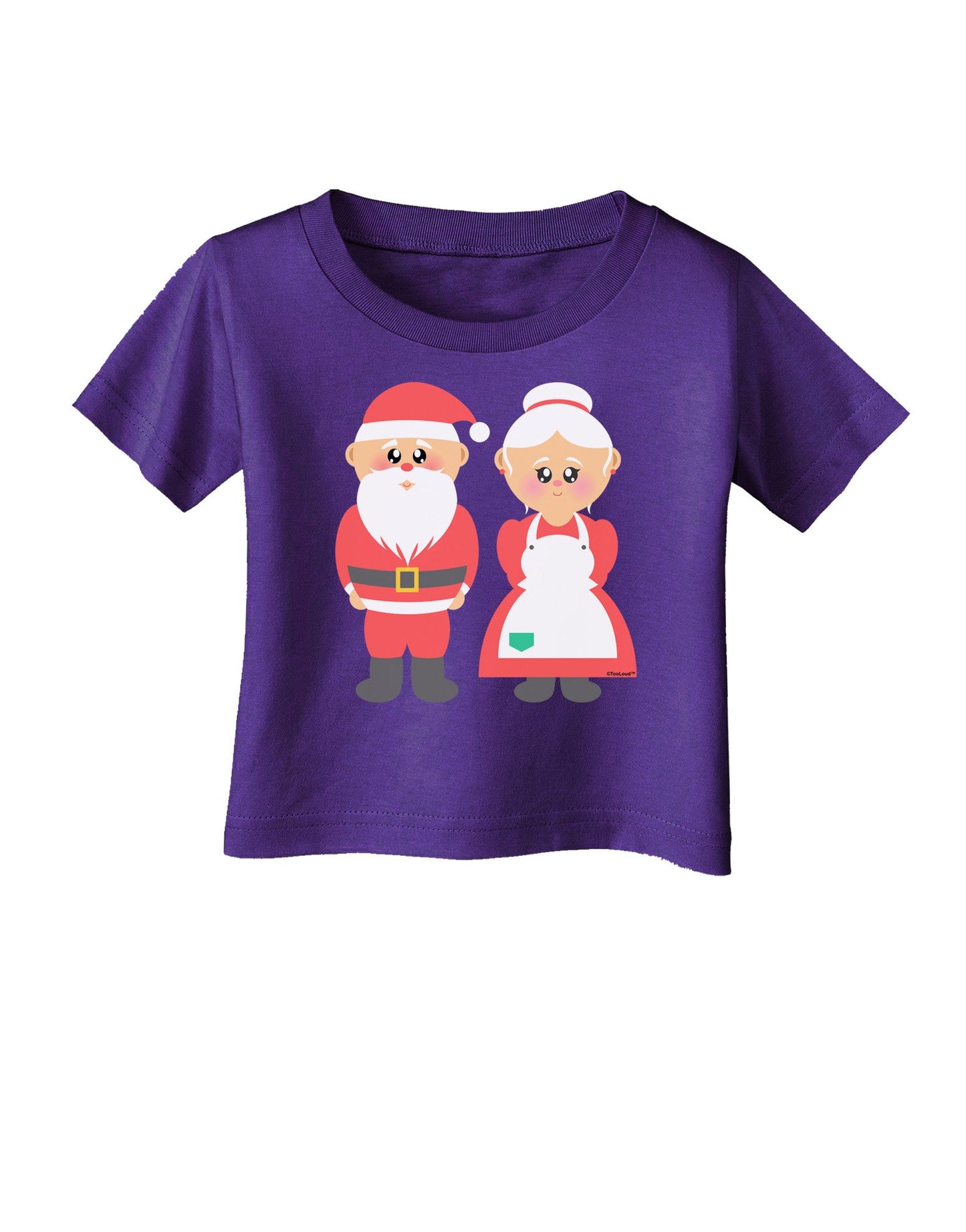 Cute Mr and Mrs Santa Claus Couple Christmas Infant T-Shirt Dark-Infant T-Shirt-TooLoud-Purple-06-Months-Davson Sales