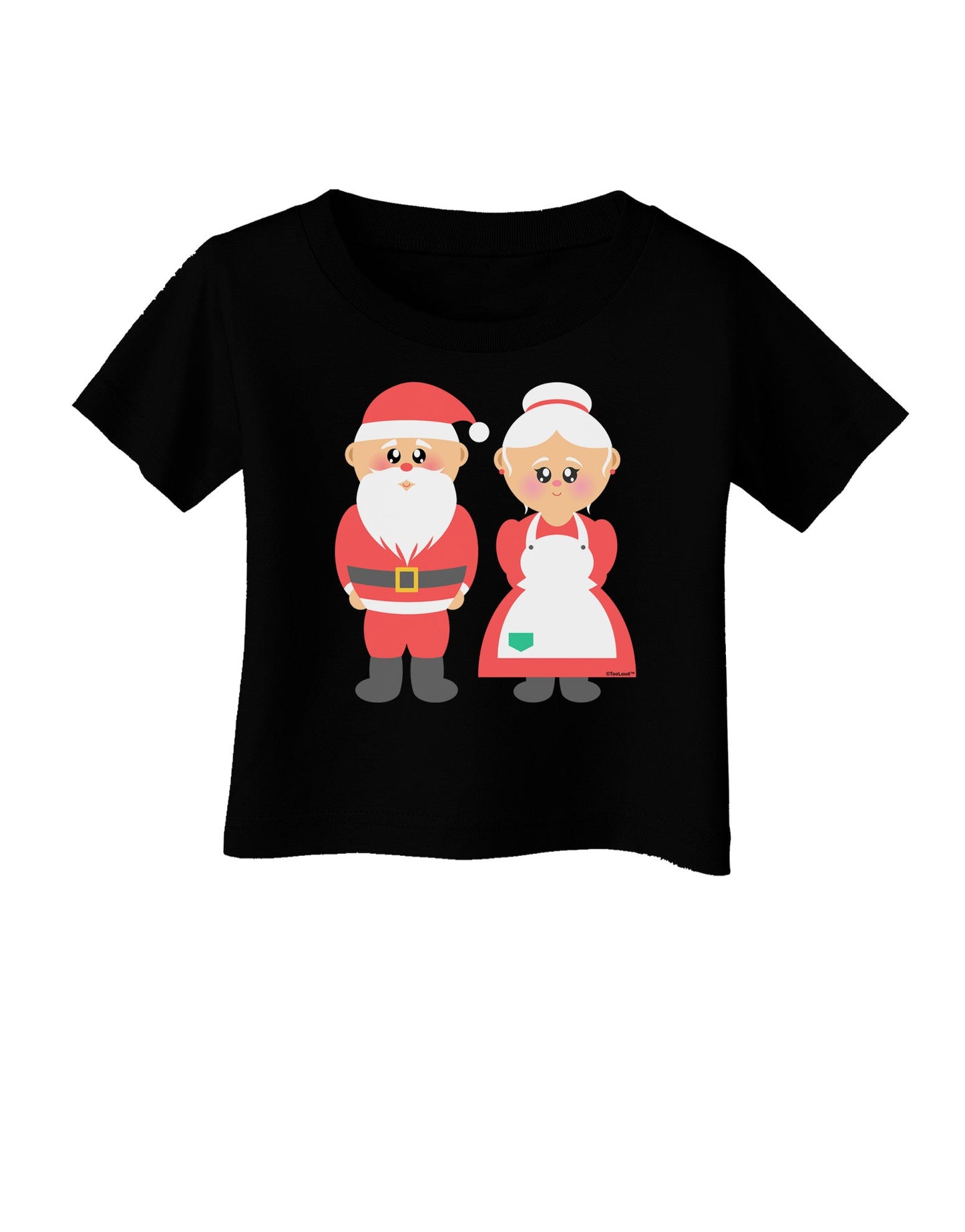 Cute Mr and Mrs Santa Claus Couple Christmas Infant T-Shirt Dark-Infant T-Shirt-TooLoud-Black-06-Months-Davson Sales