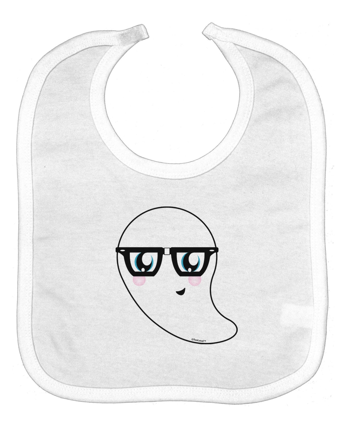 Cute Nerd Ghost Halloween Baby Bib