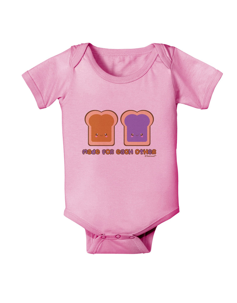 Cute PB and J Design - Made for Each Other Baby Romper Bodysuit by TooLoud-Baby Romper-TooLoud-White-06-Months-Davson Sales