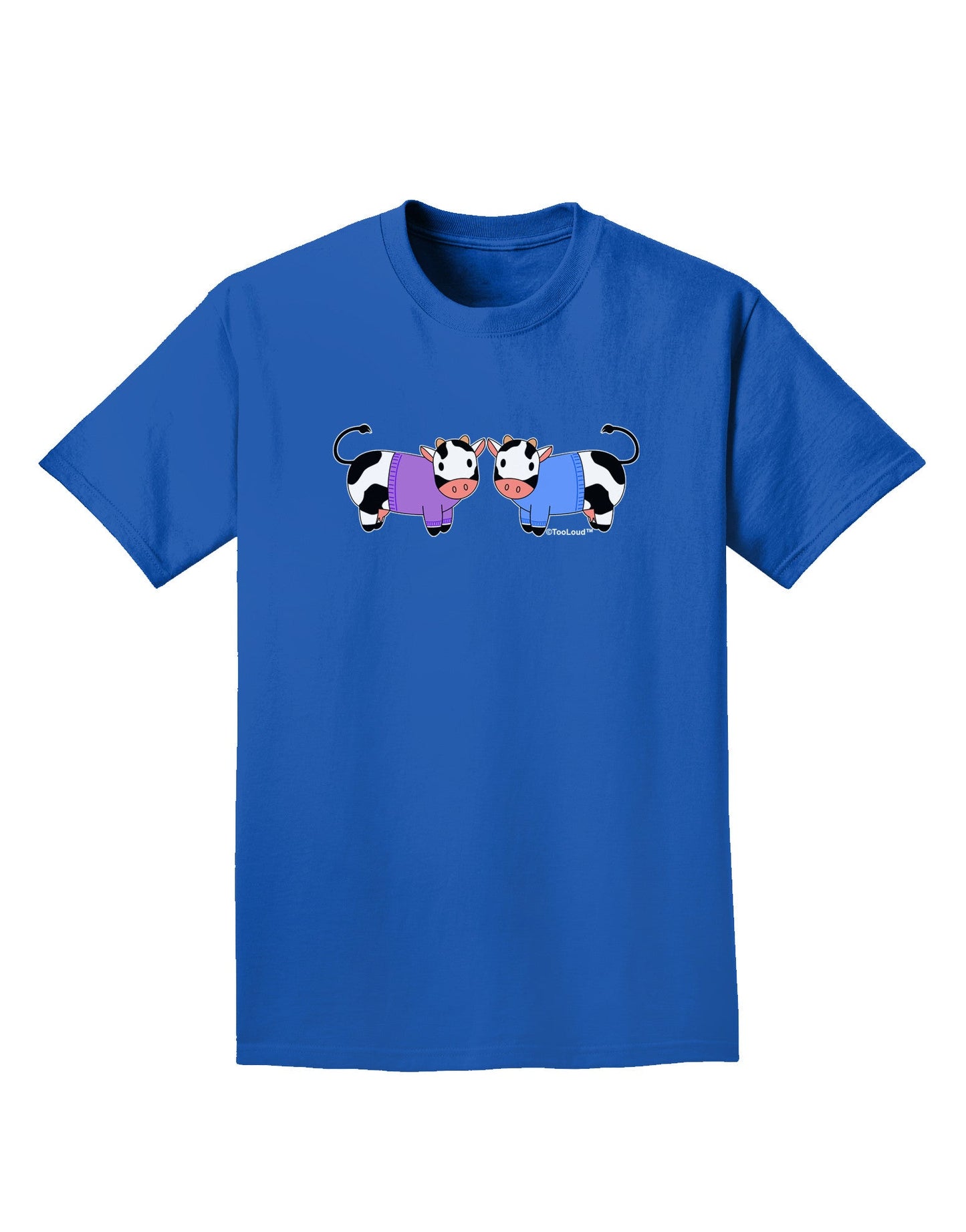 Cute Pair of Sweater Cows Adult Dark T-Shirt-Mens T-Shirt-TooLoud-Royal-Blue-Small-Davson Sales