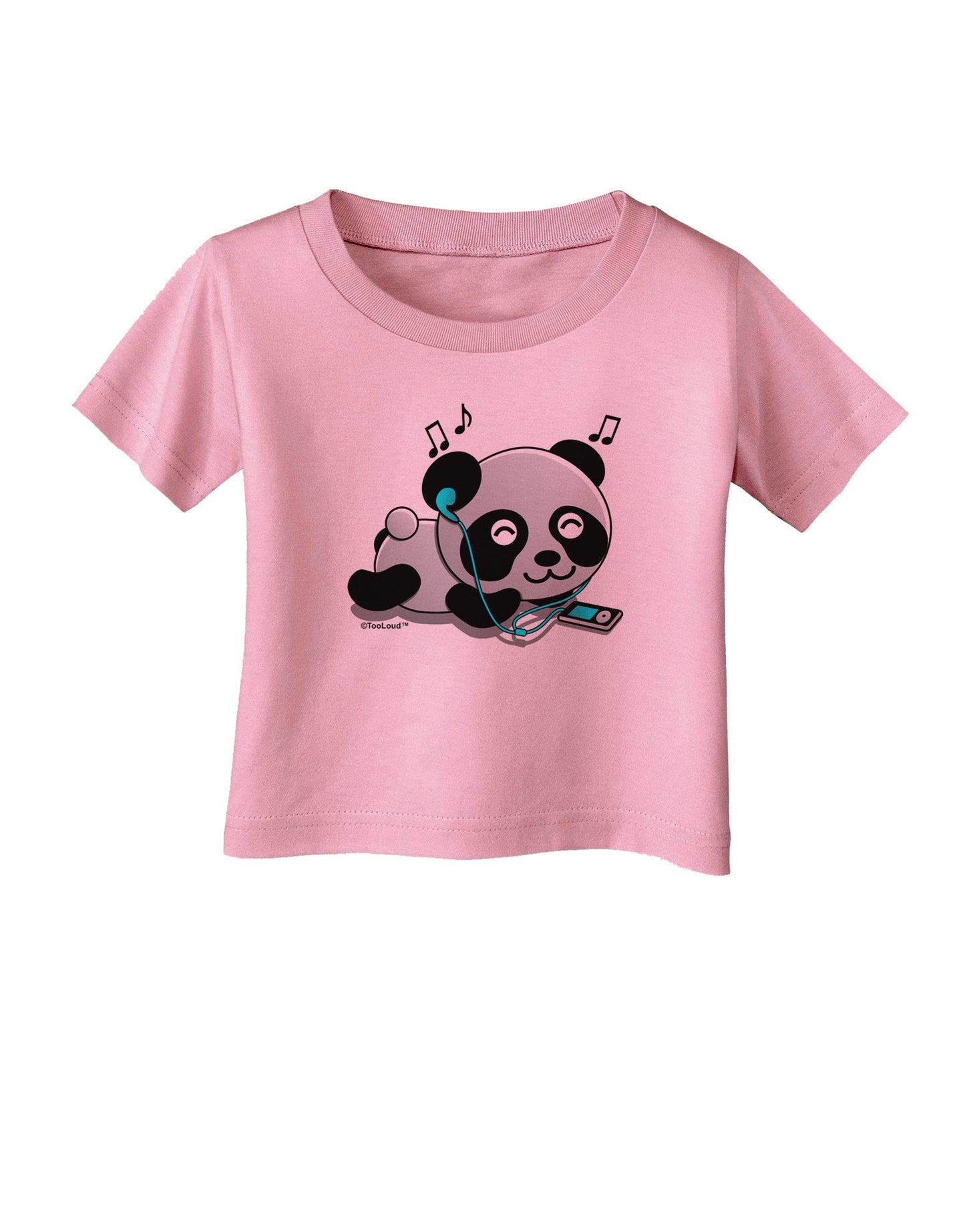 Cute Panda With Ear Buds Infant T-Shirt-Infant T-Shirt-TooLoud-Candy-Pink-06-Months-Davson Sales