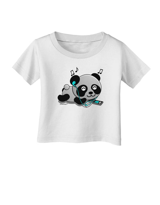 Cute Panda With Ear Buds Infant T-Shirt-Infant T-Shirt-TooLoud-White-06-Months-Davson Sales