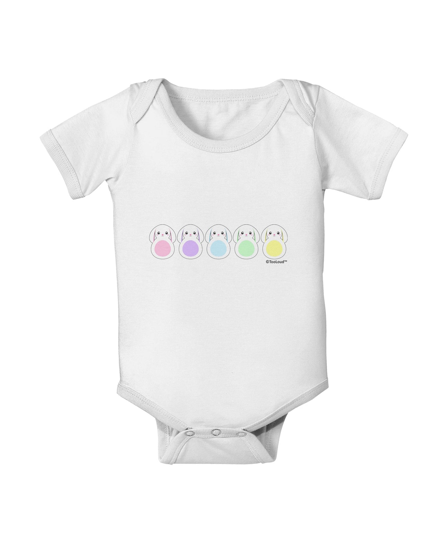 Cute Pastel Bunnies Baby Romper Bodysuit by TooLoud-Baby Romper-TooLoud-White-06-Months-Davson Sales