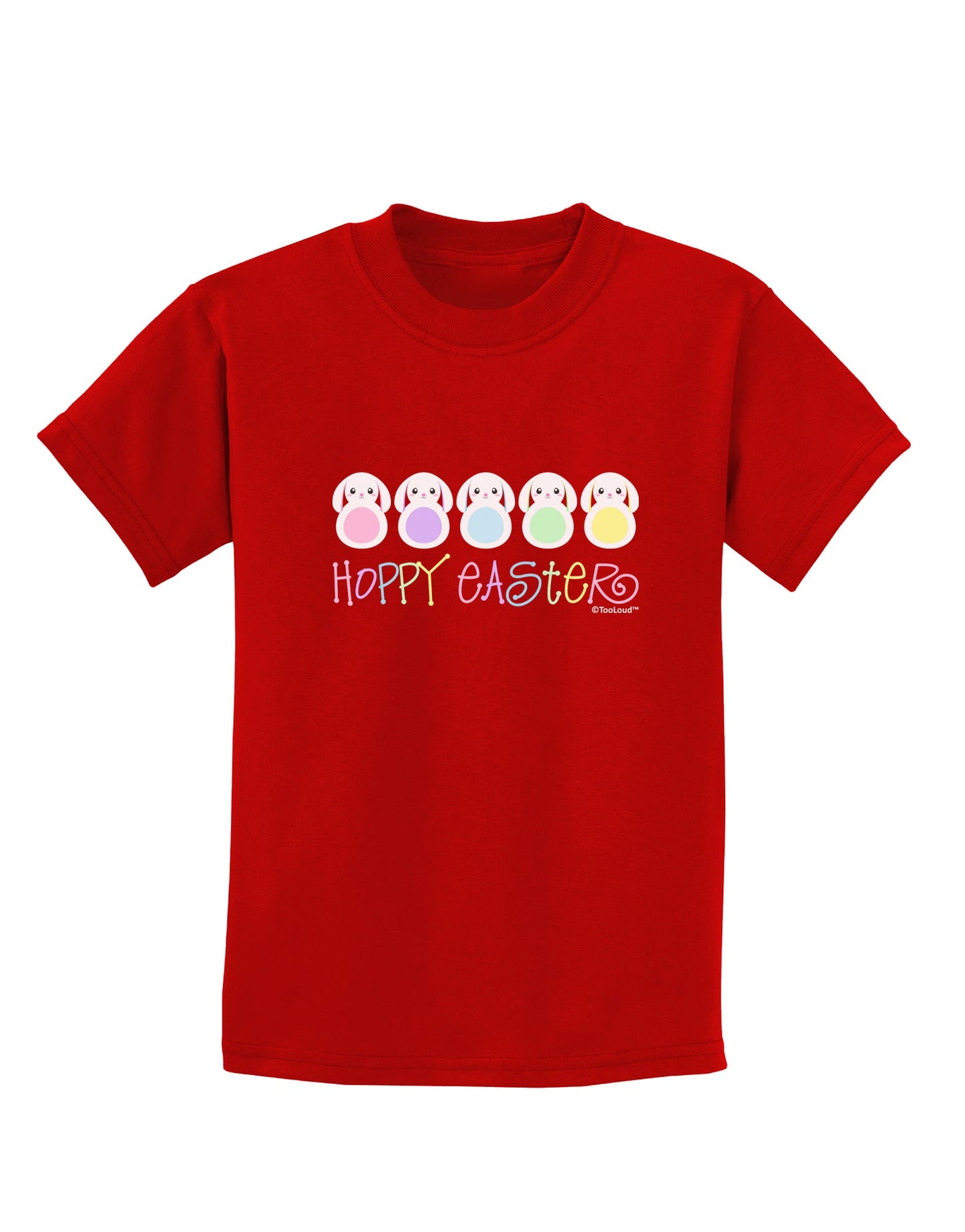 Cute Pastel Bunnies - Hoppy Easter Childrens Dark T-Shirt by TooLoud-Childrens T-Shirt-TooLoud-Red-X-Small-Davson Sales