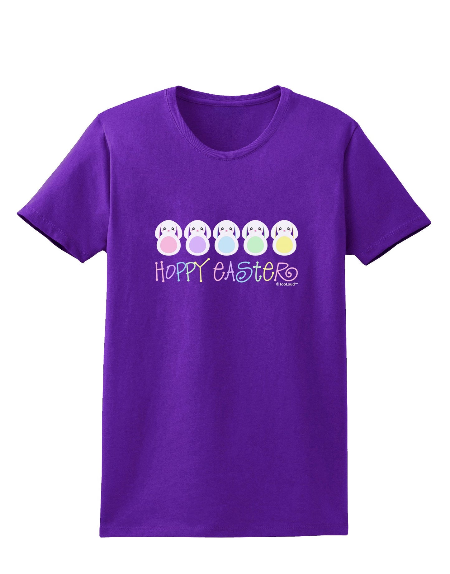 Cute Pastel Bunnies - Hoppy Easter Womens Dark T-Shirt by TooLoud-Womens T-Shirt-TooLoud-Purple-X-Small-Davson Sales