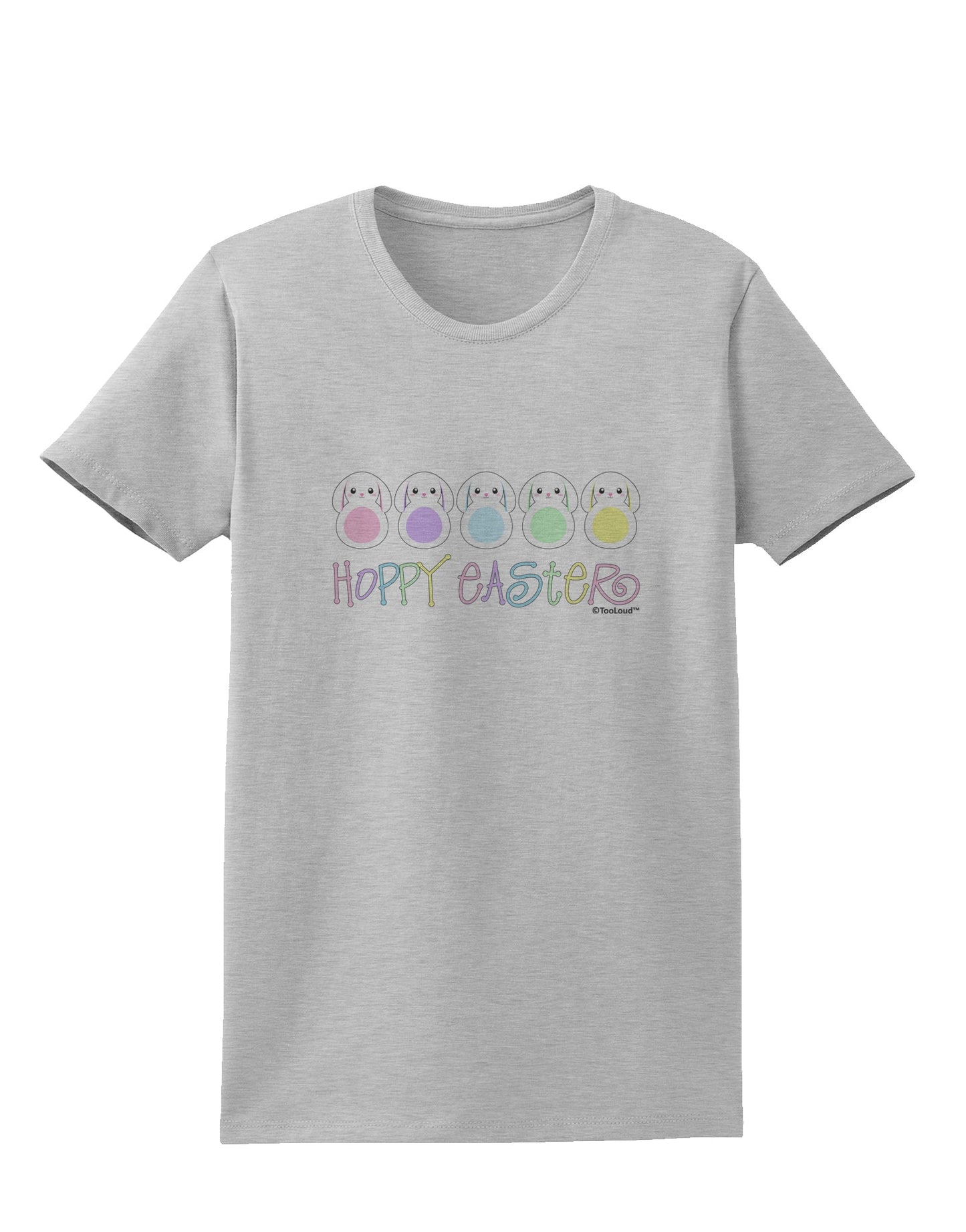 Cute Pastel Bunnies - Hoppy Easter Womens T-Shirt by TooLoud-Womens T-Shirt-TooLoud-AshGray-X-Small-Davson Sales