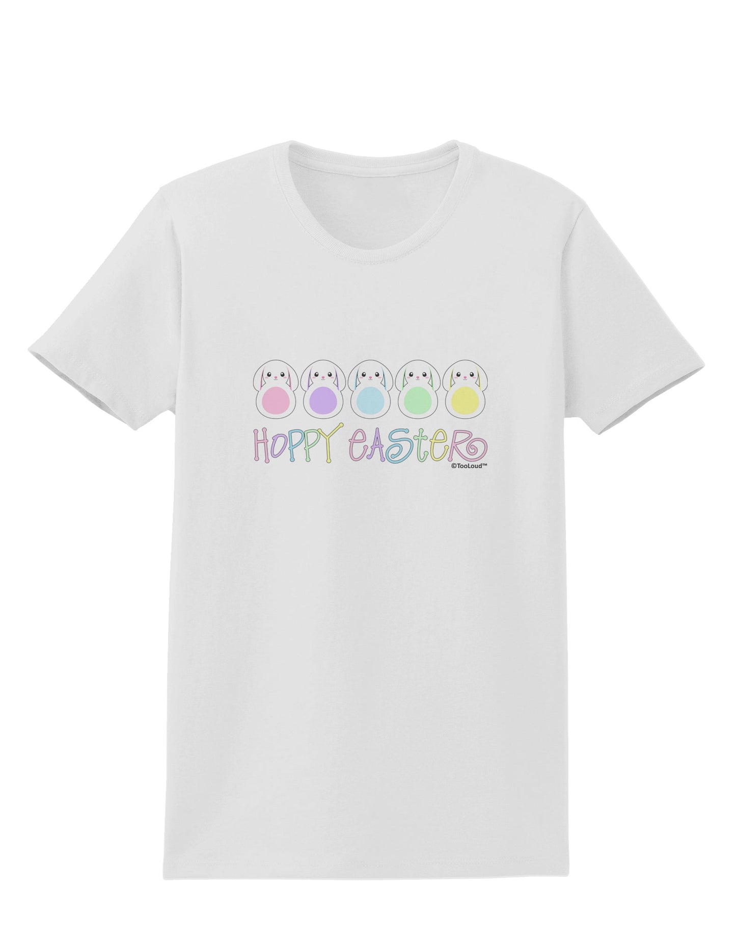 Cute Pastel Bunnies - Hoppy Easter Womens T-Shirt by TooLoud-Womens T-Shirt-TooLoud-White-X-Small-Davson Sales