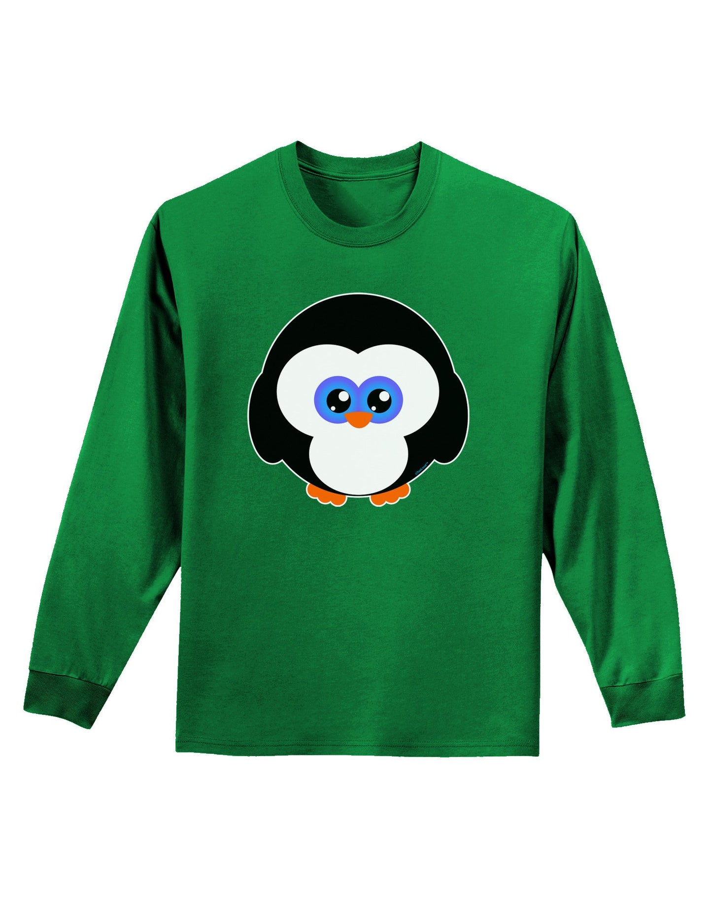 Cute Penguin Christmas Adult Long Sleeve Dark T-Shirt-TooLoud-Kelly-Green-Small-Davson Sales