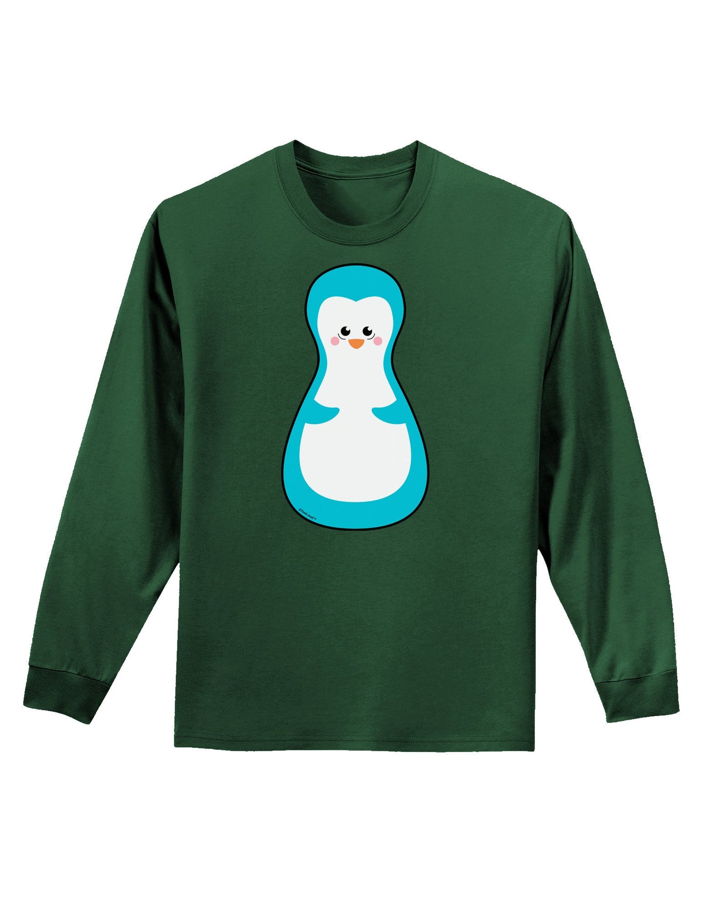 Cute Penguin Matryoshka Nesting Doll - Christmas Adult Long Sleeve Dark T-Shirt-TooLoud-Dark-Green-Small-Davson Sales