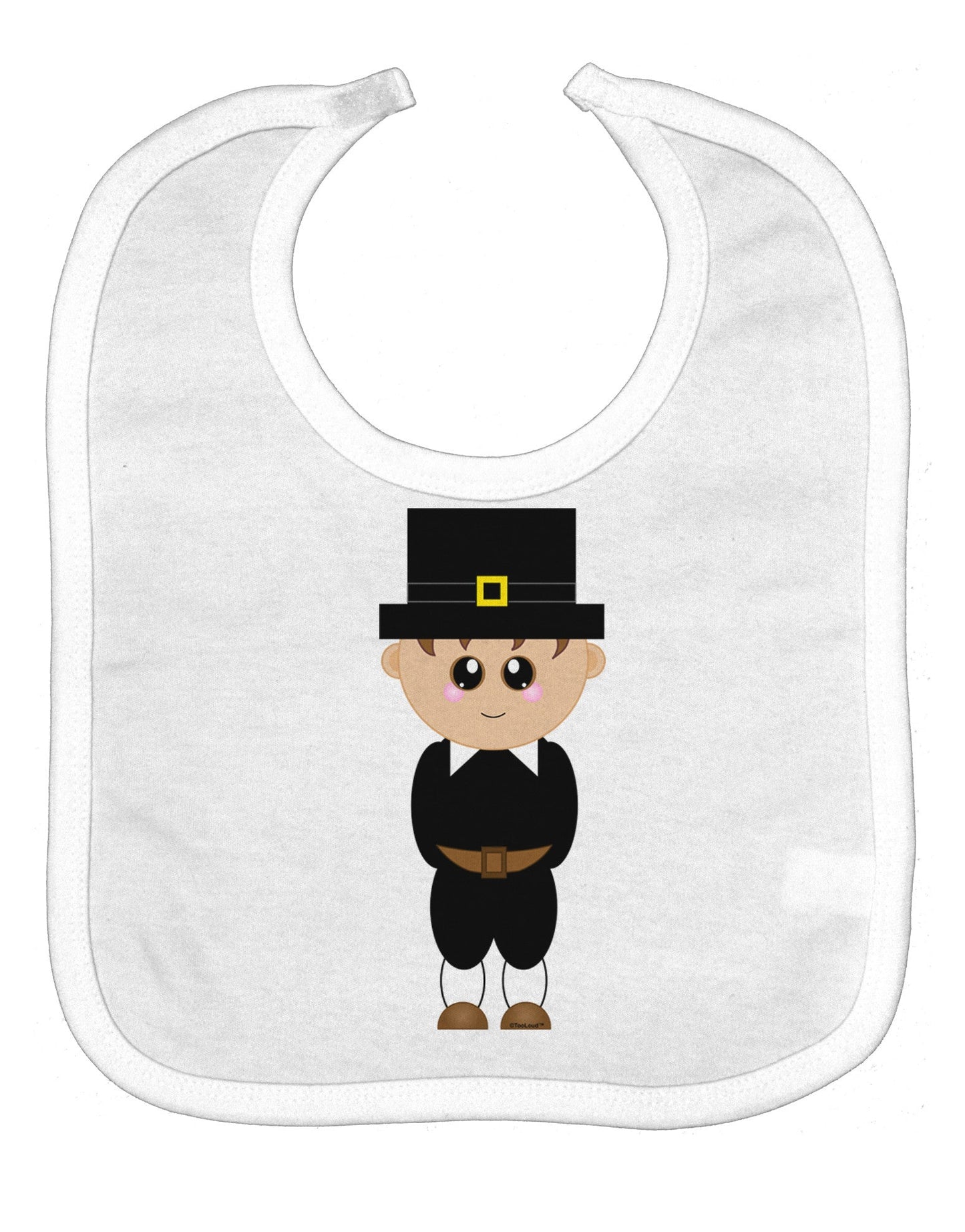 Cute Pilgrim Boy Thanksgiving Baby Bib
