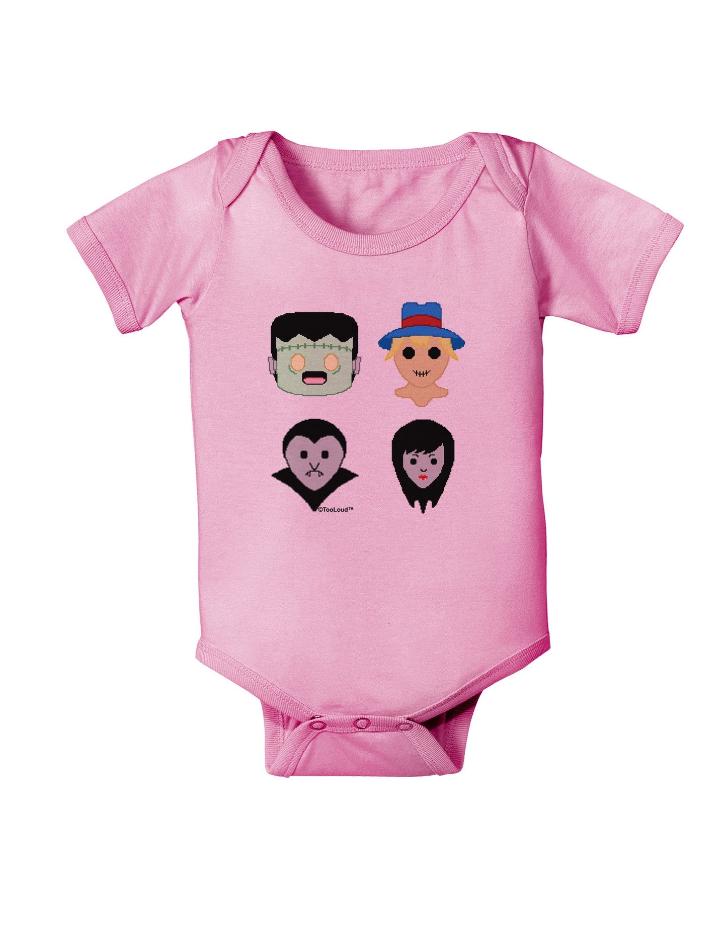 Cute Pixel Monsters Baby Romper Bodysuit-Baby Romper-TooLoud-Pink-06-Months-Davson Sales