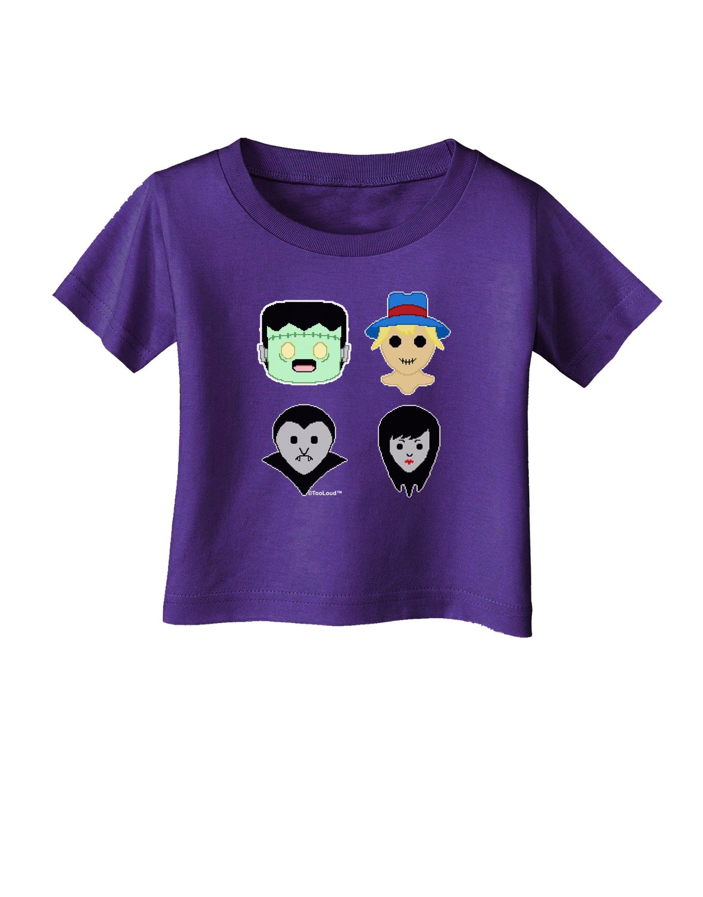 Cute Pixel Monsters Infant T-Shirt Dark-Infant T-Shirt-TooLoud-Purple-06-Months-Davson Sales