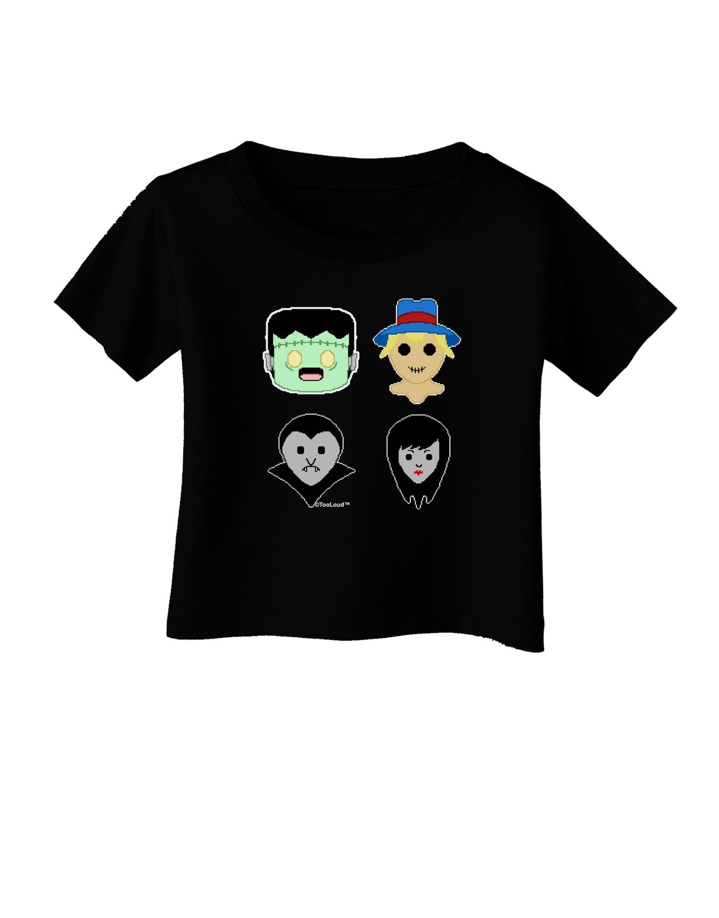 Cute Pixel Monsters Infant T-Shirt Dark-Infant T-Shirt-TooLoud-Black-06-Months-Davson Sales