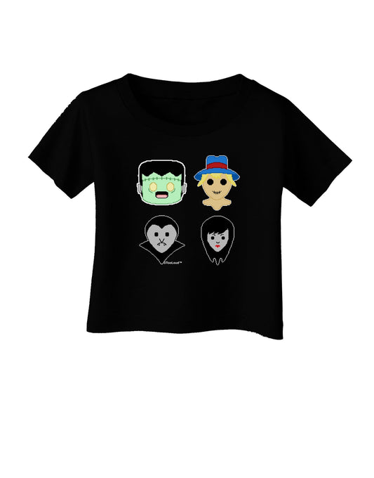 Cute Pixel Monsters Infant T-Shirt Dark-Infant T-Shirt-TooLoud-Black-06-Months-Davson Sales