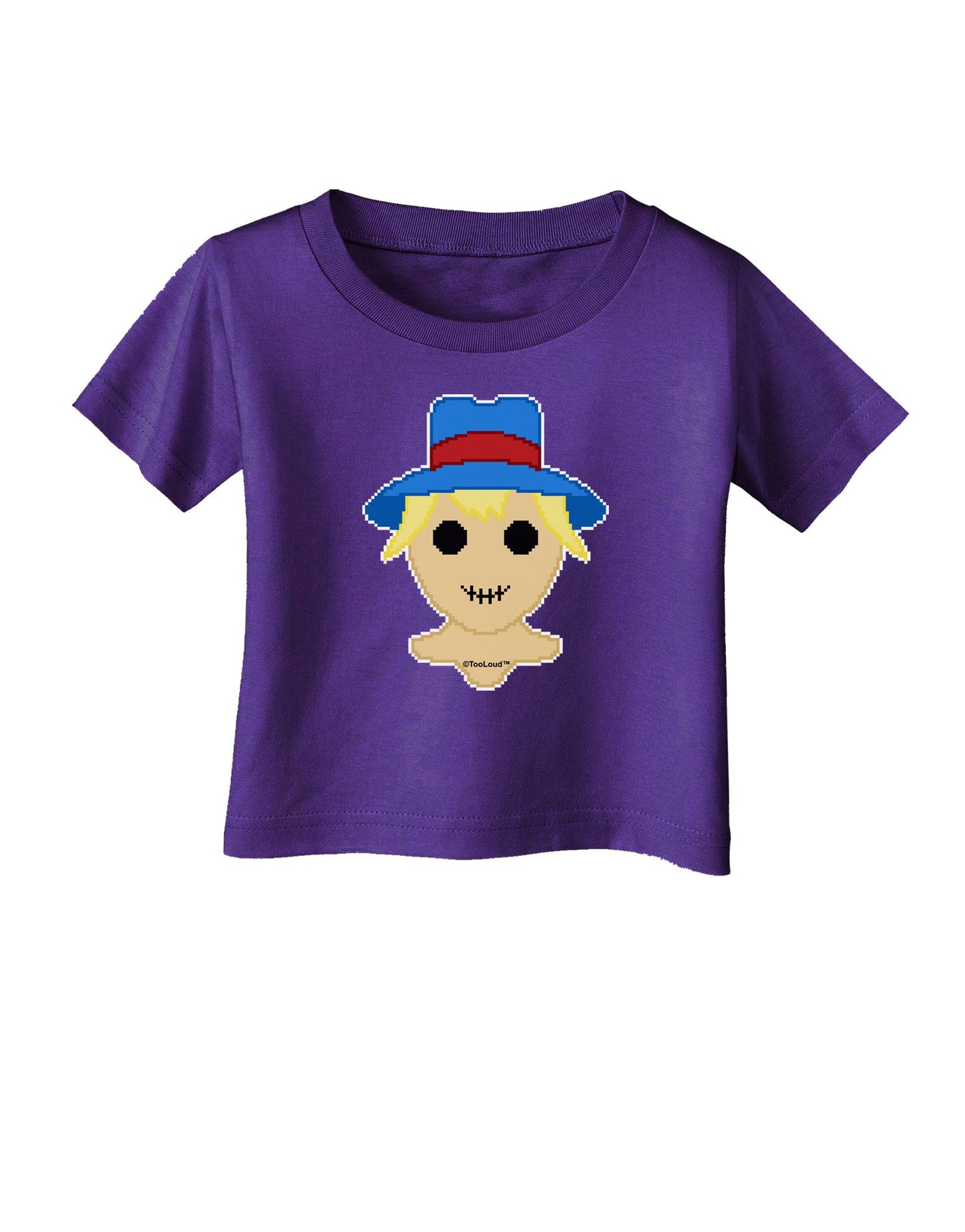 Cute Pixel Scarecrow Infant T-Shirt Dark-Infant T-Shirt-TooLoud-Purple-06-Months-Davson Sales