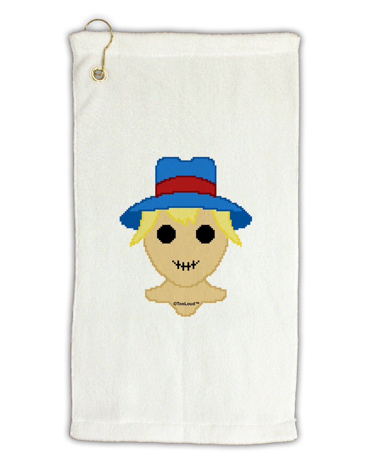 Cute Pixel Scarecrow Micro Terry Gromet Golf Towel 11"x19-Golf Towel-TooLoud-White-Davson Sales