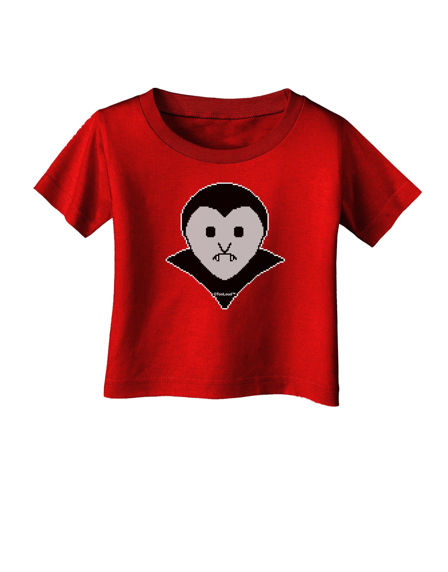 Cute Pixel Vampire Male Infant T-Shirt Dark-Infant T-Shirt-TooLoud-Red-06-Months-Davson Sales